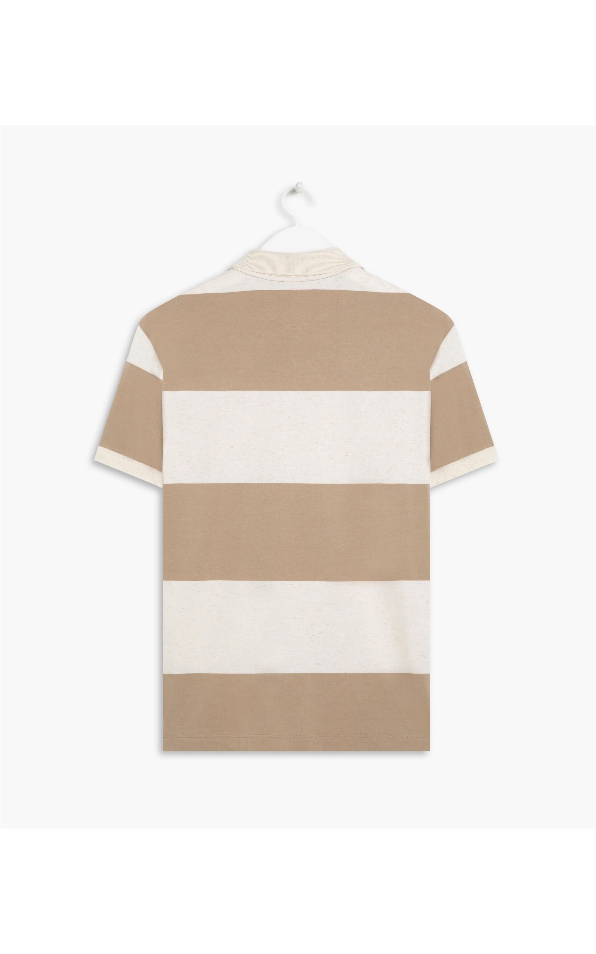 Polo Linho Stripes Aquarela Caqui