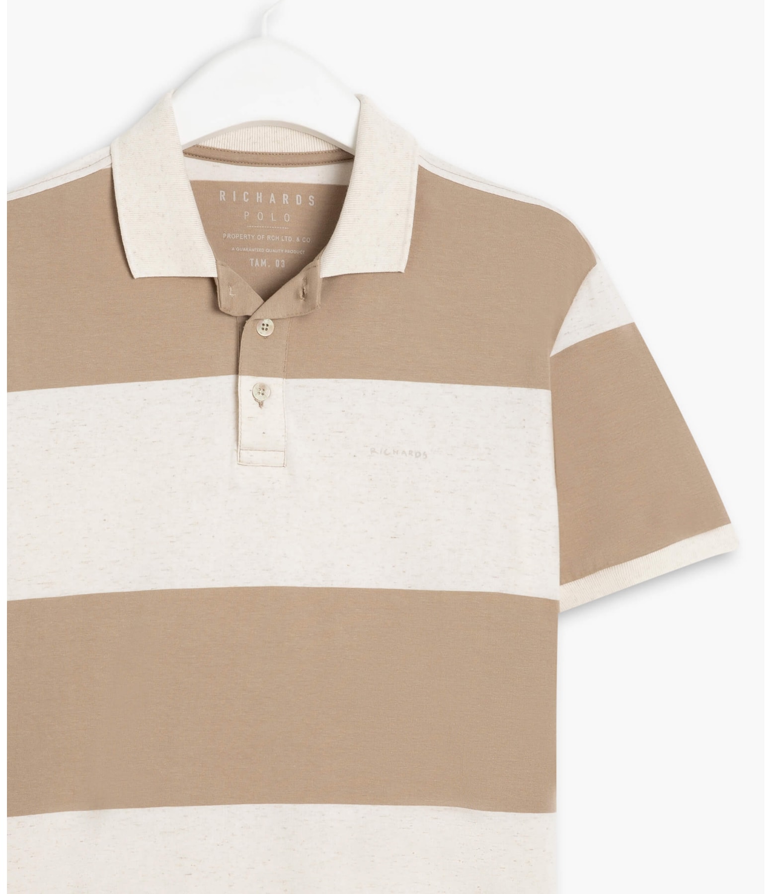 Polo Linho Stripes Aquarela Caqui
