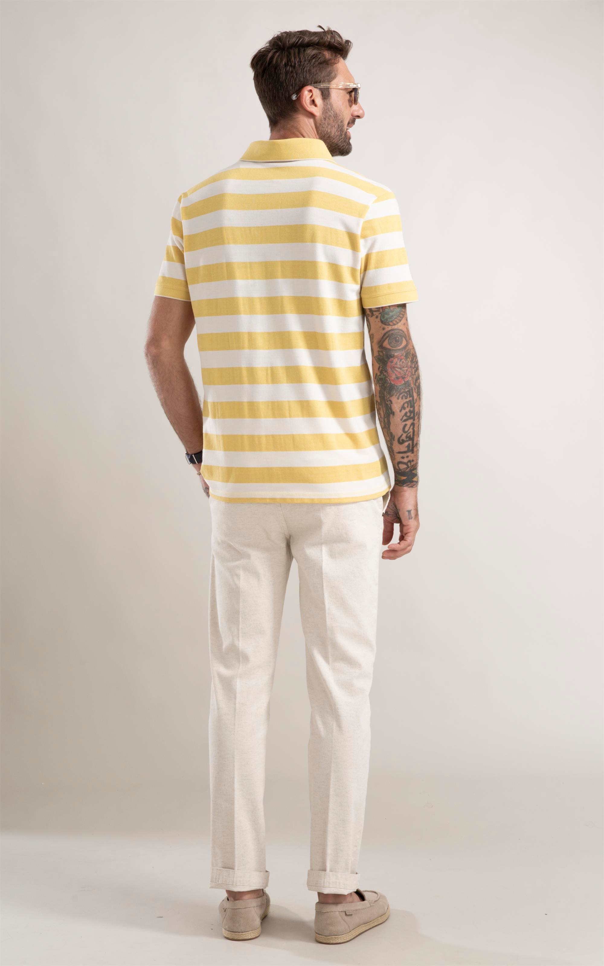 Polo Listrada Bold Amarelo