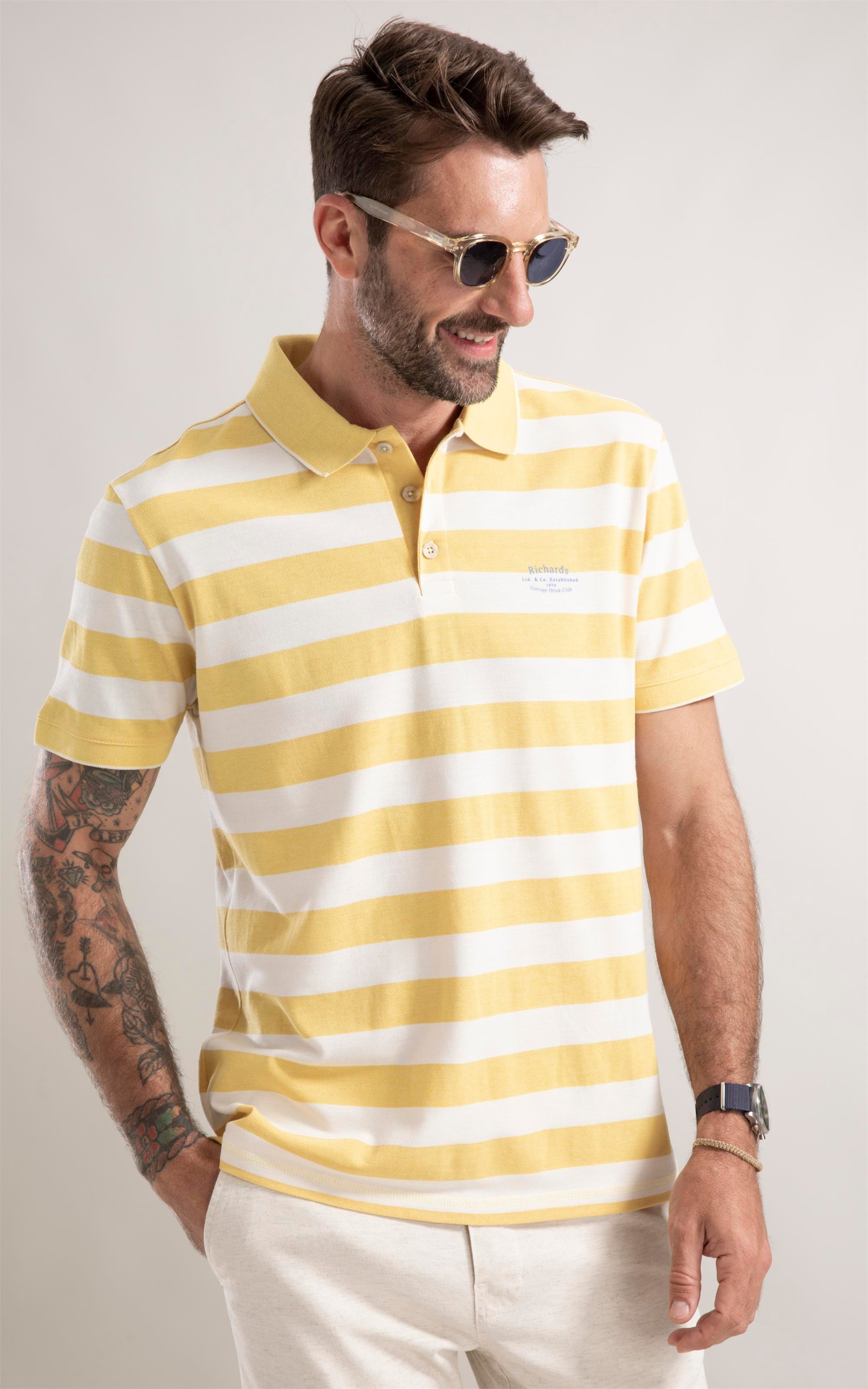 Polo Listrada Bold Amarelo