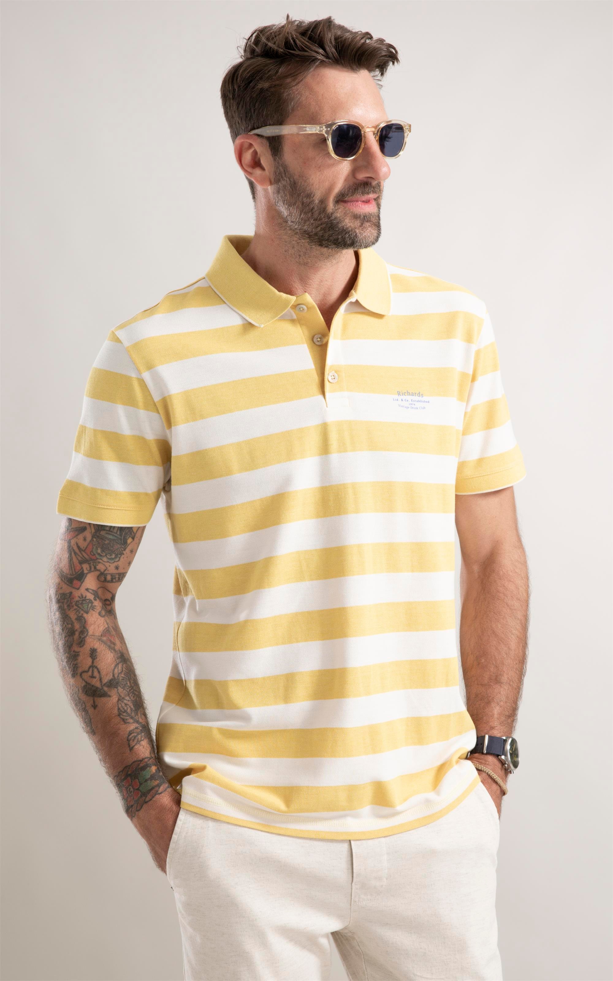 Polo Listrada Bold Amarelo