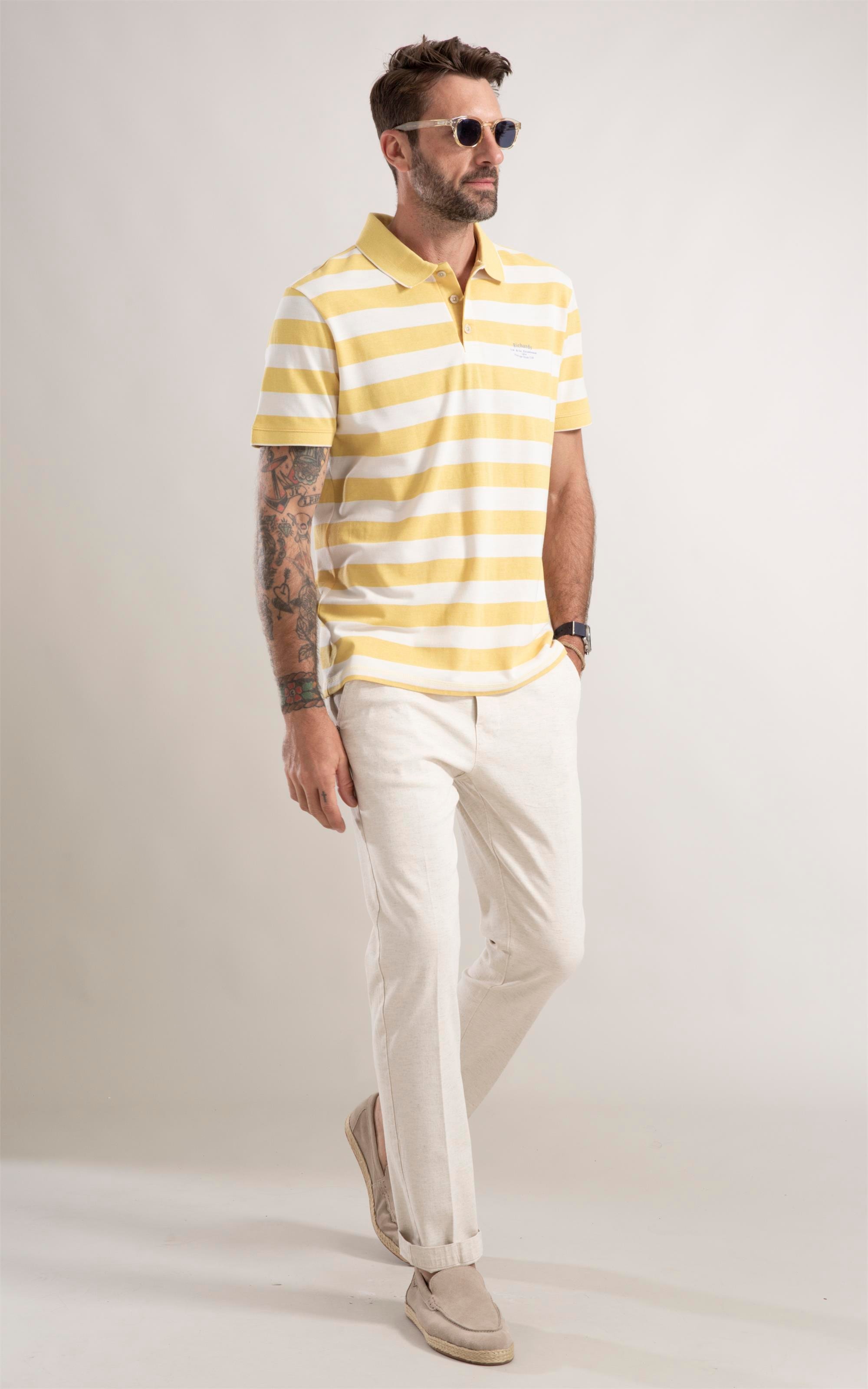 Polo Listrada Bold Amarelo
