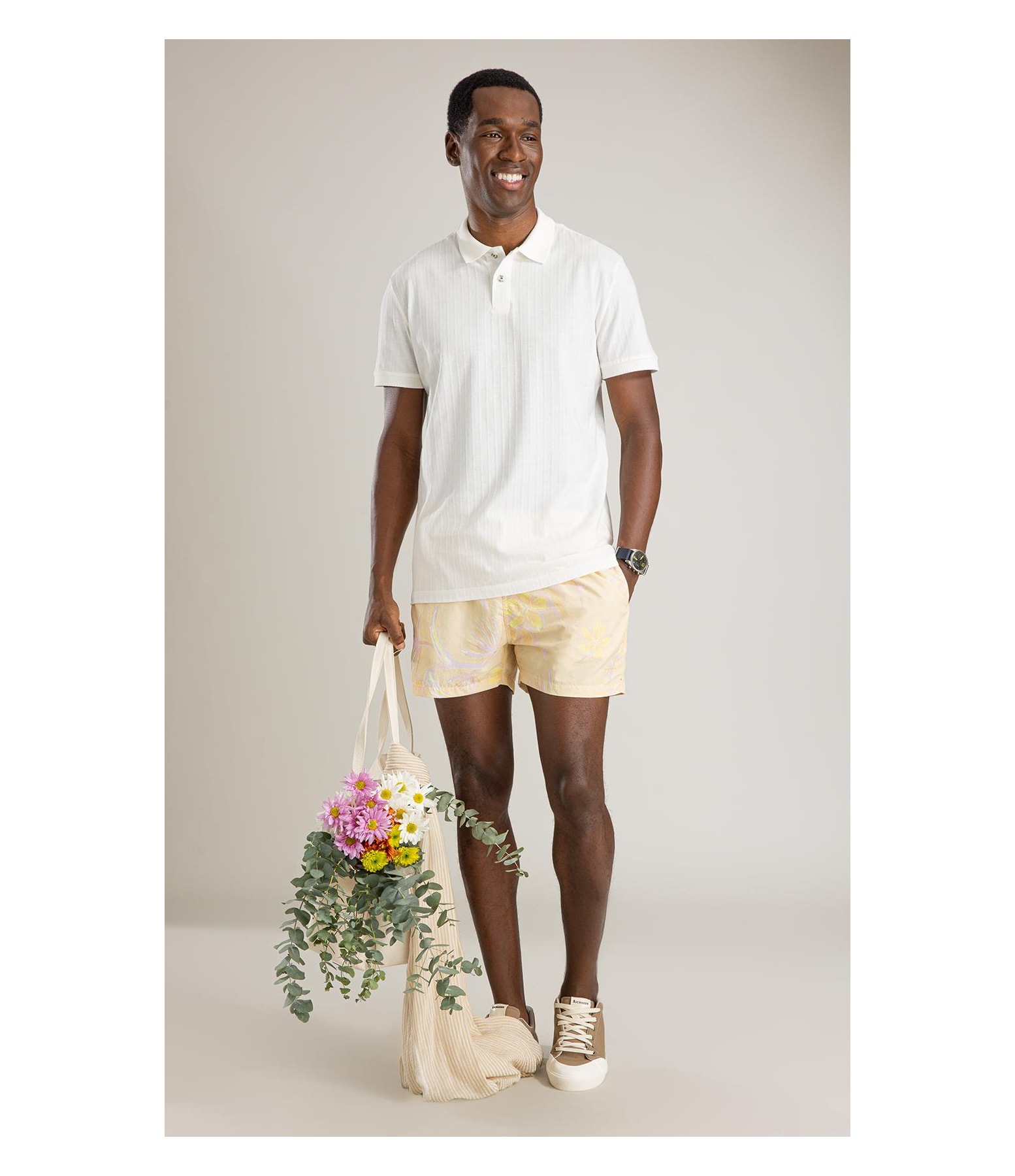 Polo Malha Cutting Mc Bf Off White
