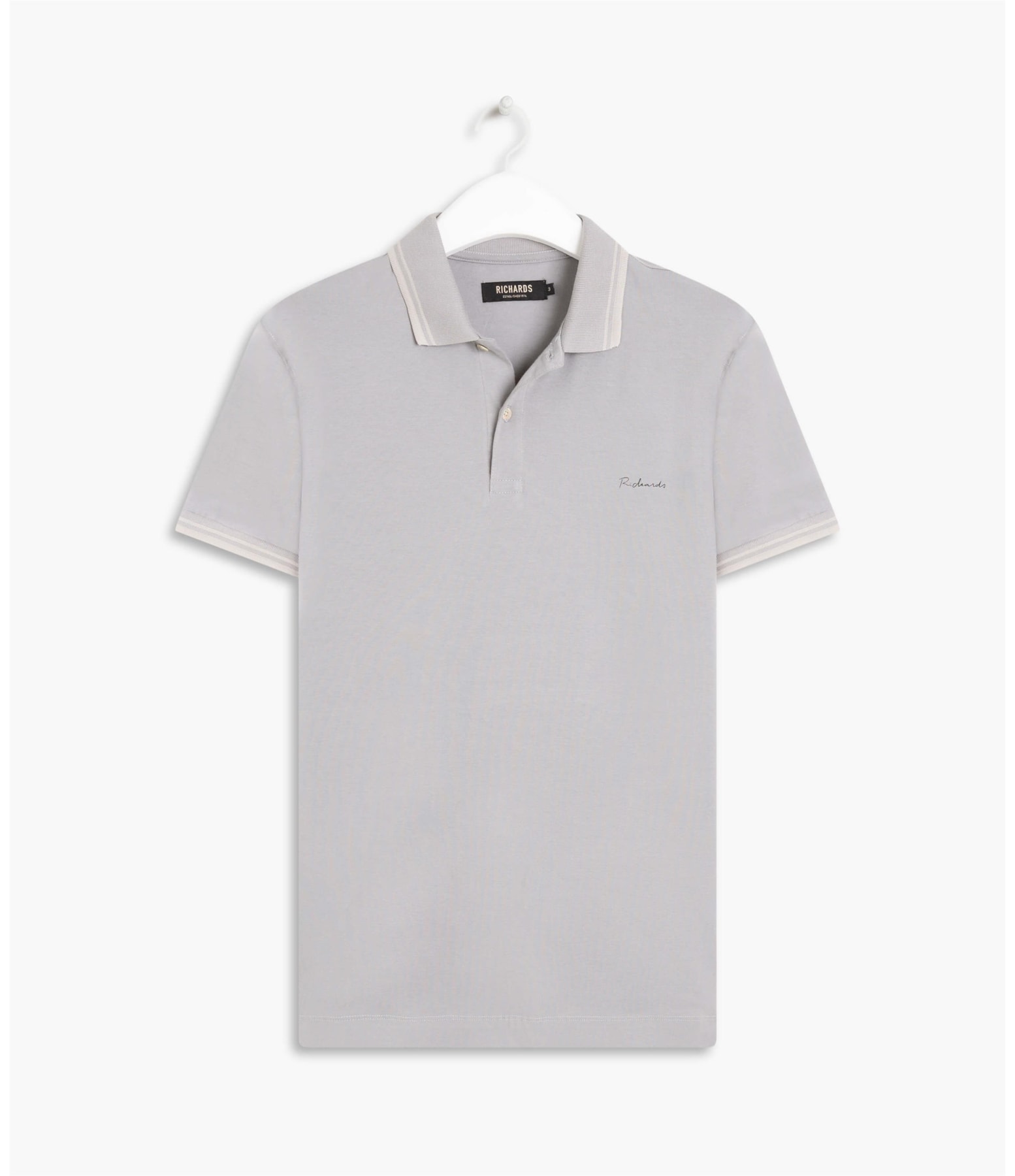 Polo Malha Fio 40 Com Frisos Mc Silver Gray