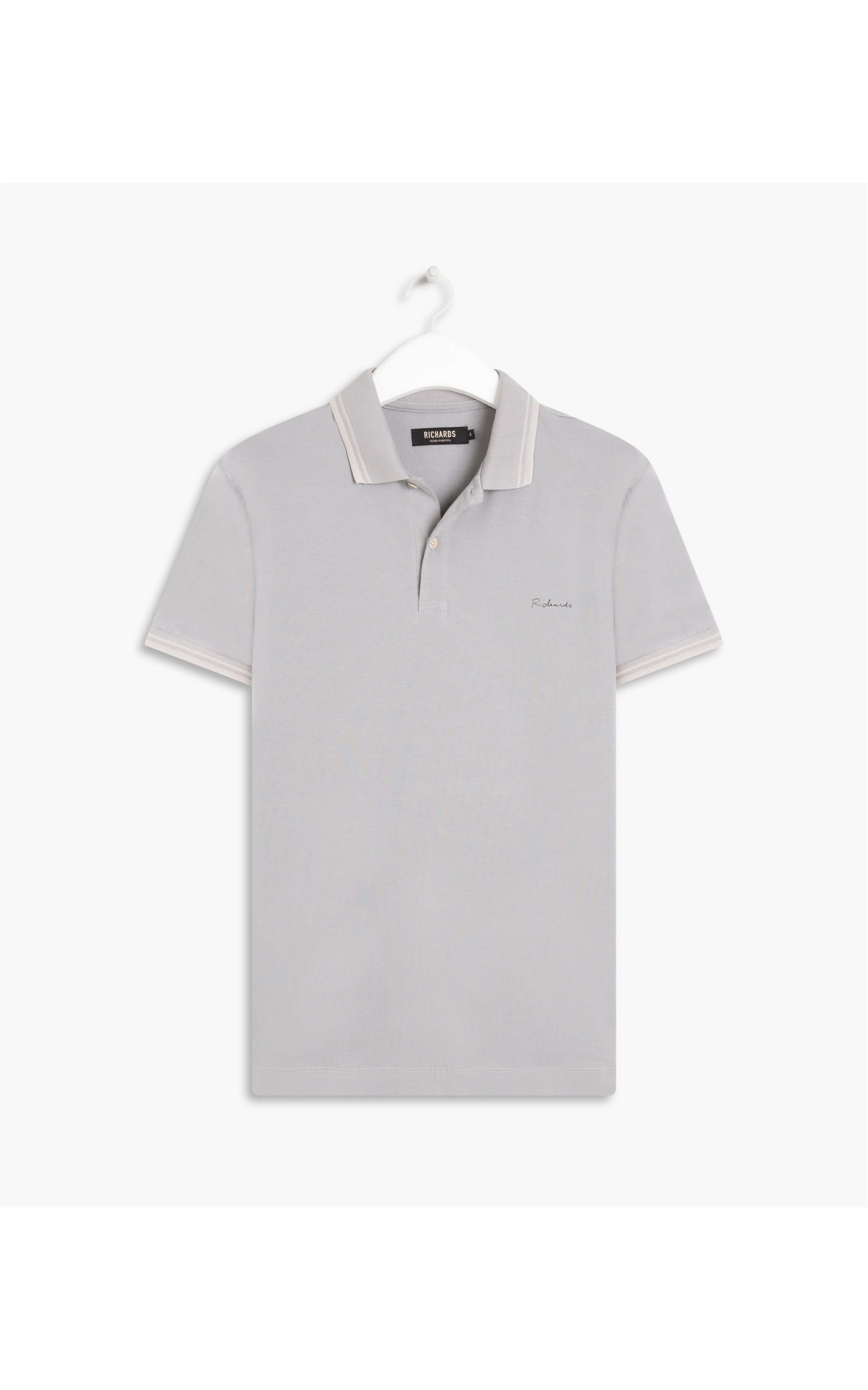 Polo Malha Fio 40 Com Frisos Mc Silver Gray