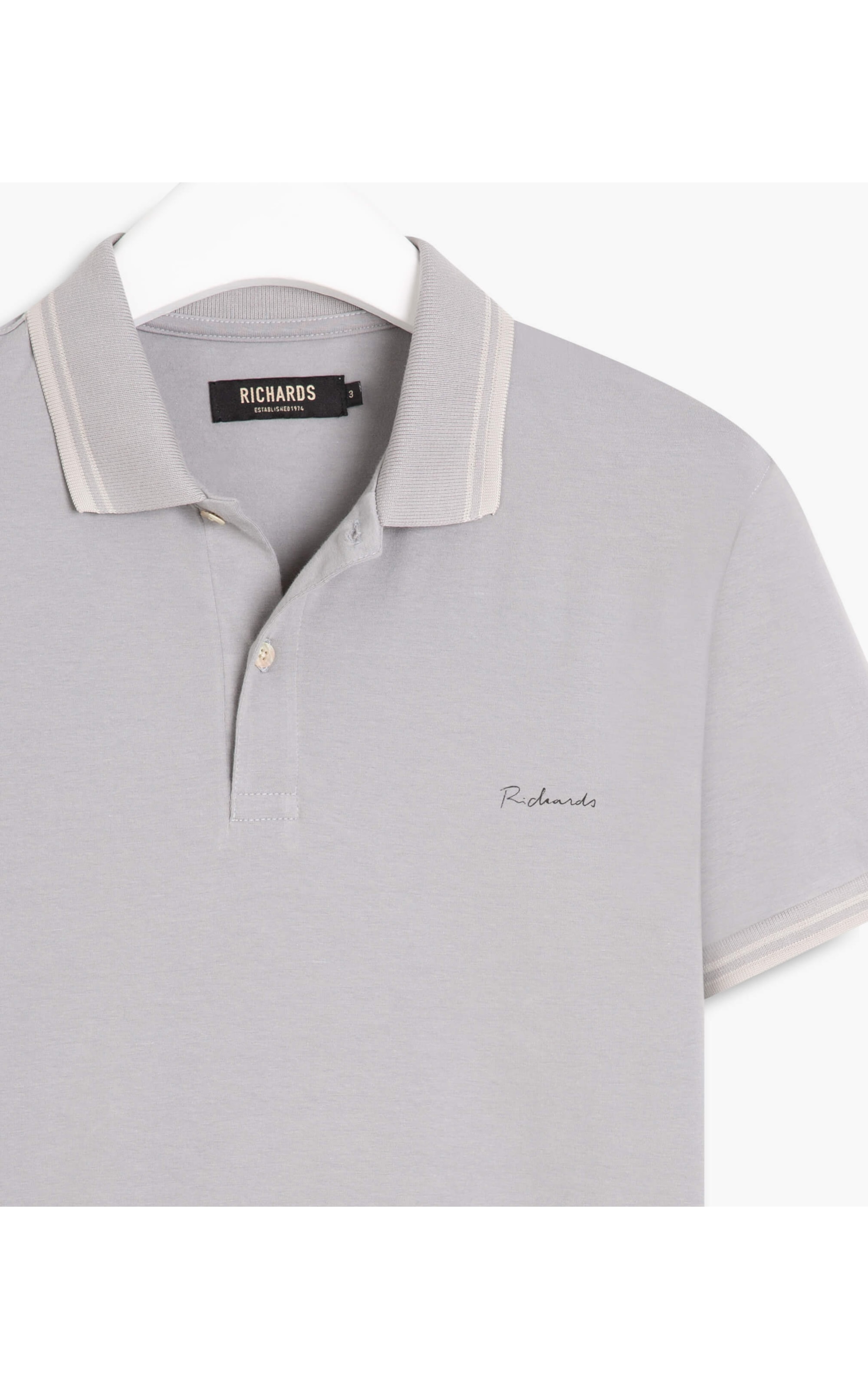 Polo Malha Fio 40 Com Frisos Mc Silver Gray