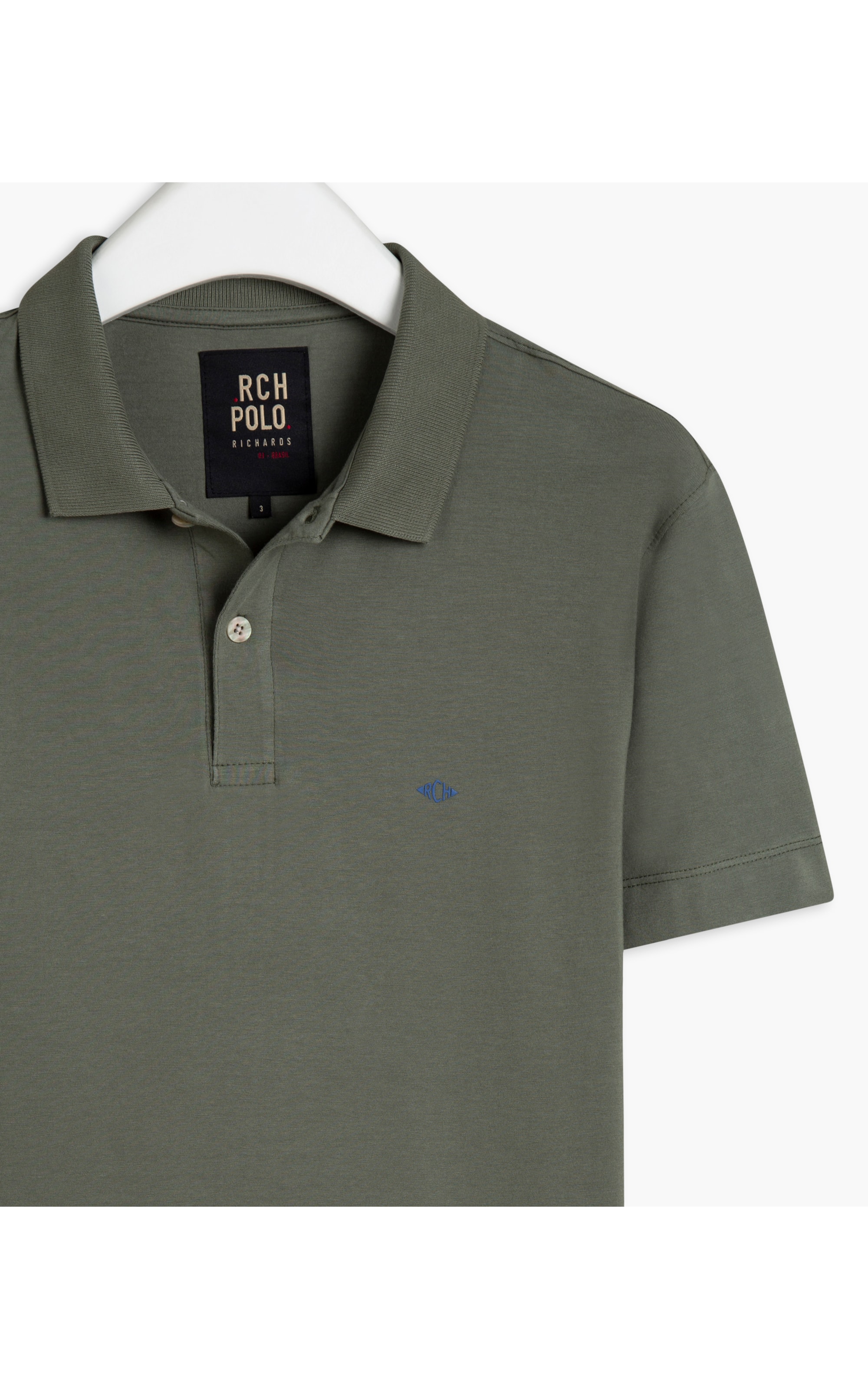 Polo Malha Fio 40 Verde Oliva