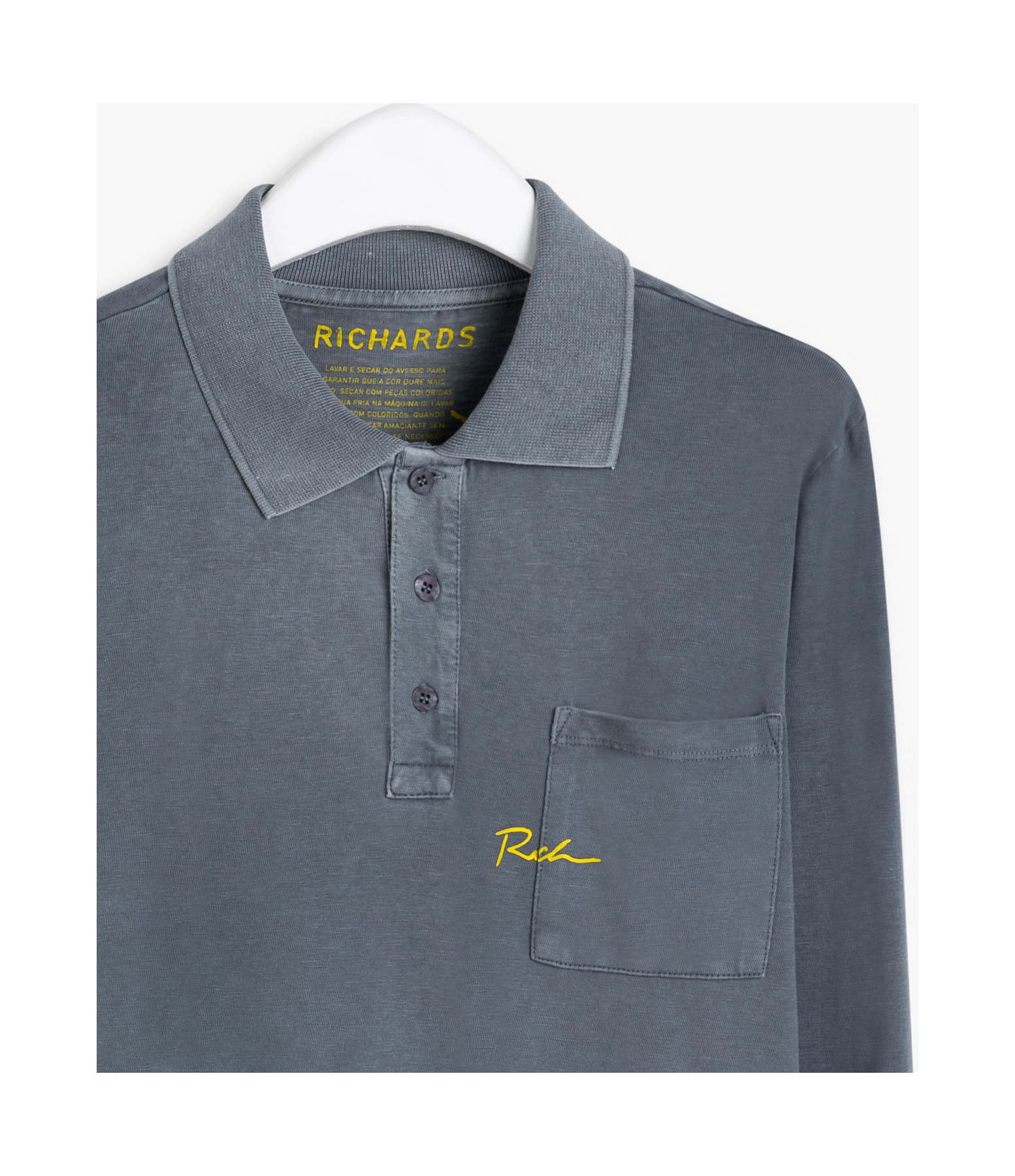 Polo Mc Ass Pocket Malhao Marmorizado Oceano