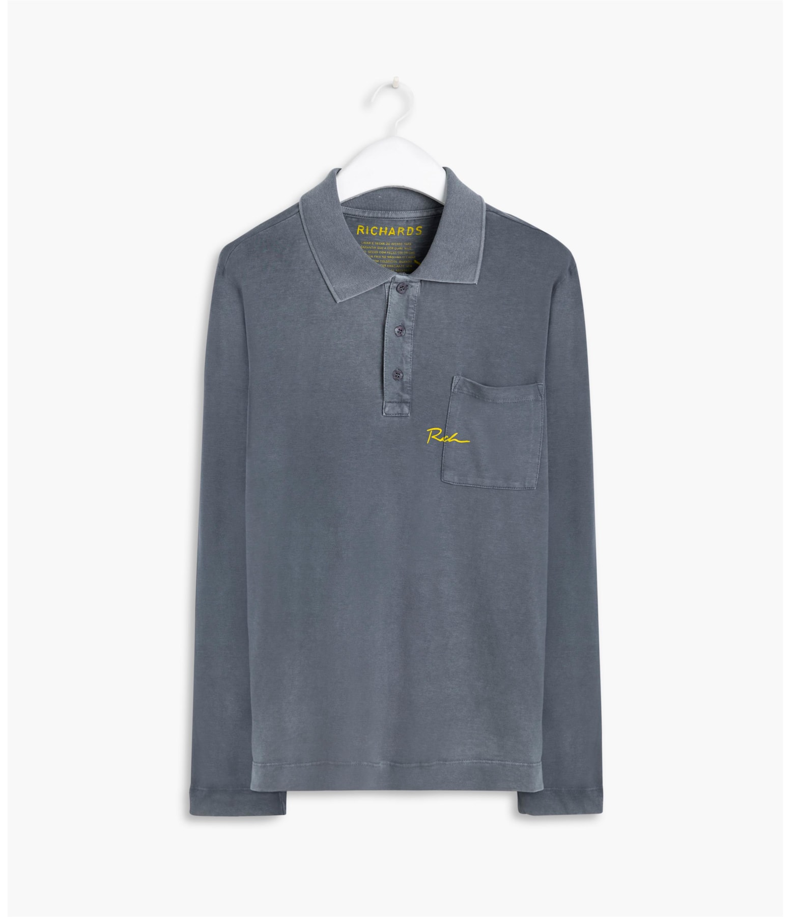 Polo Mc Ass Pocket Malhao Marmorizado Oceano