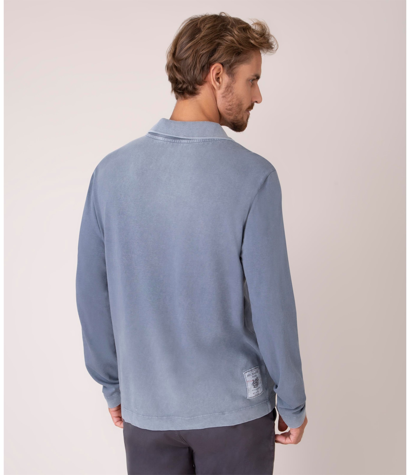 Polo Mc Ass Pocket Malhao Marmorizado Oceano