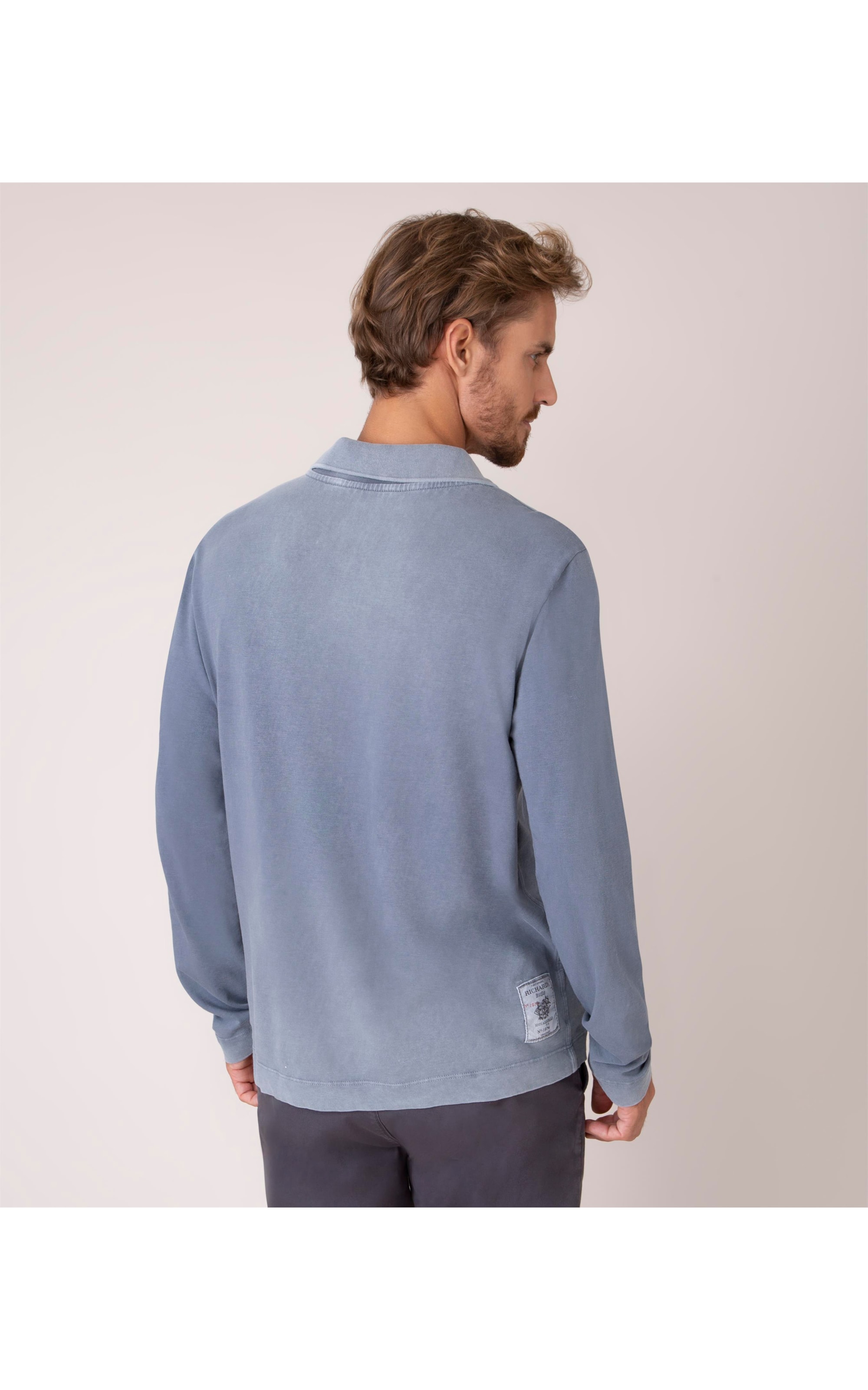 Polo Mc Ass Pocket Malhao Marmorizado Oceano