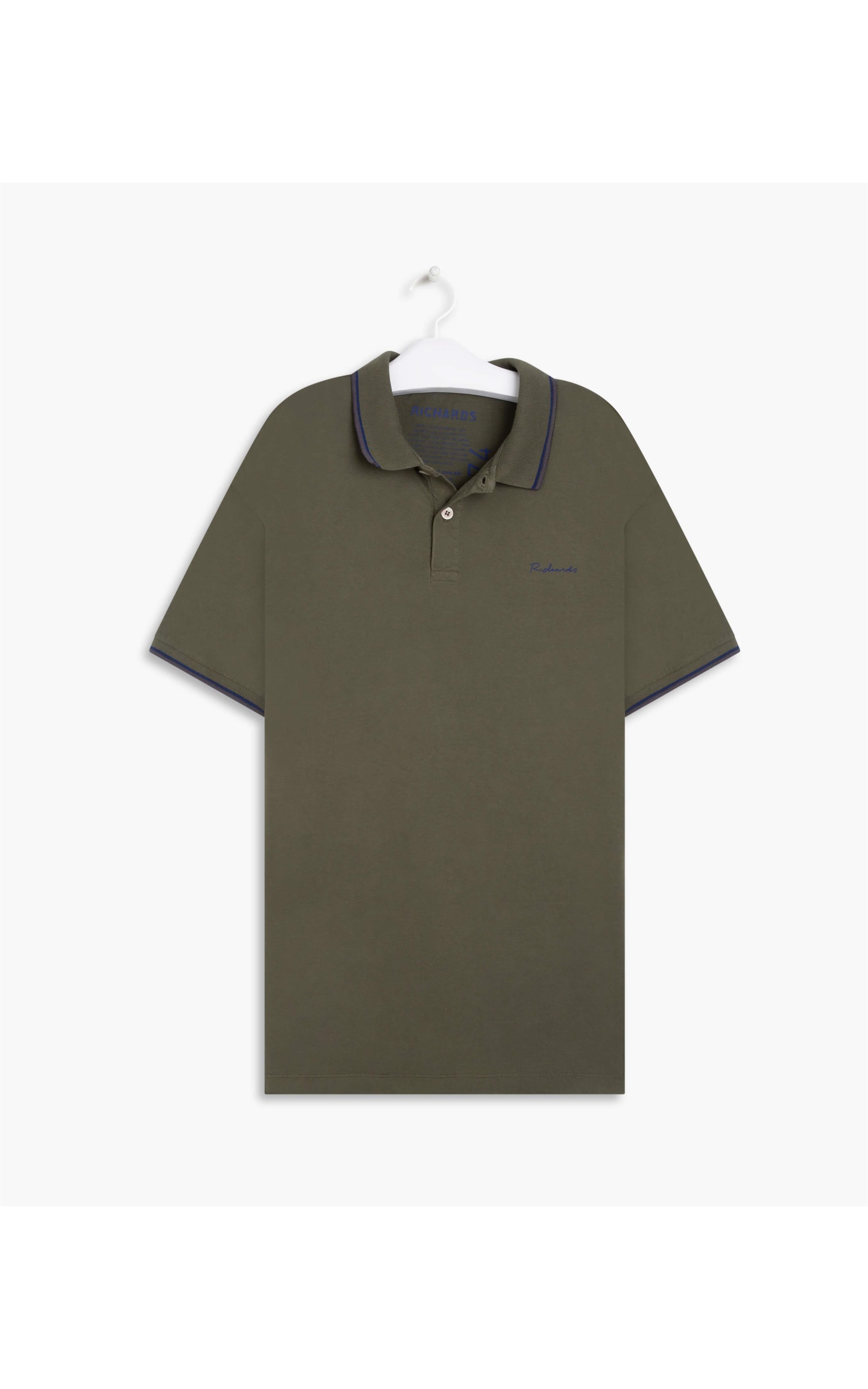 Polo Meia Malha Com Frisos Mc  Verde Militar