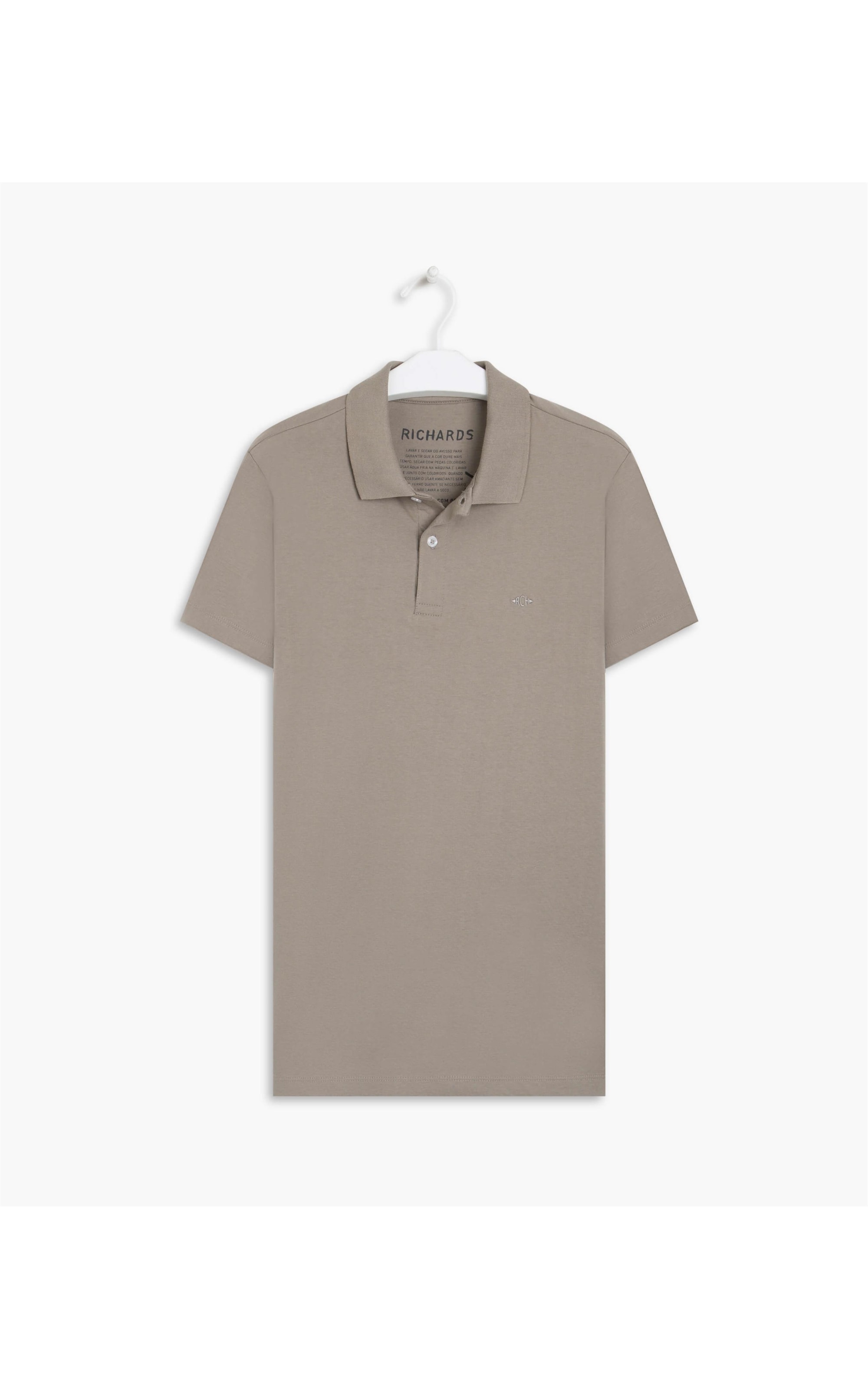 Polo Meia Malha Lisa Mc Silver Gray
