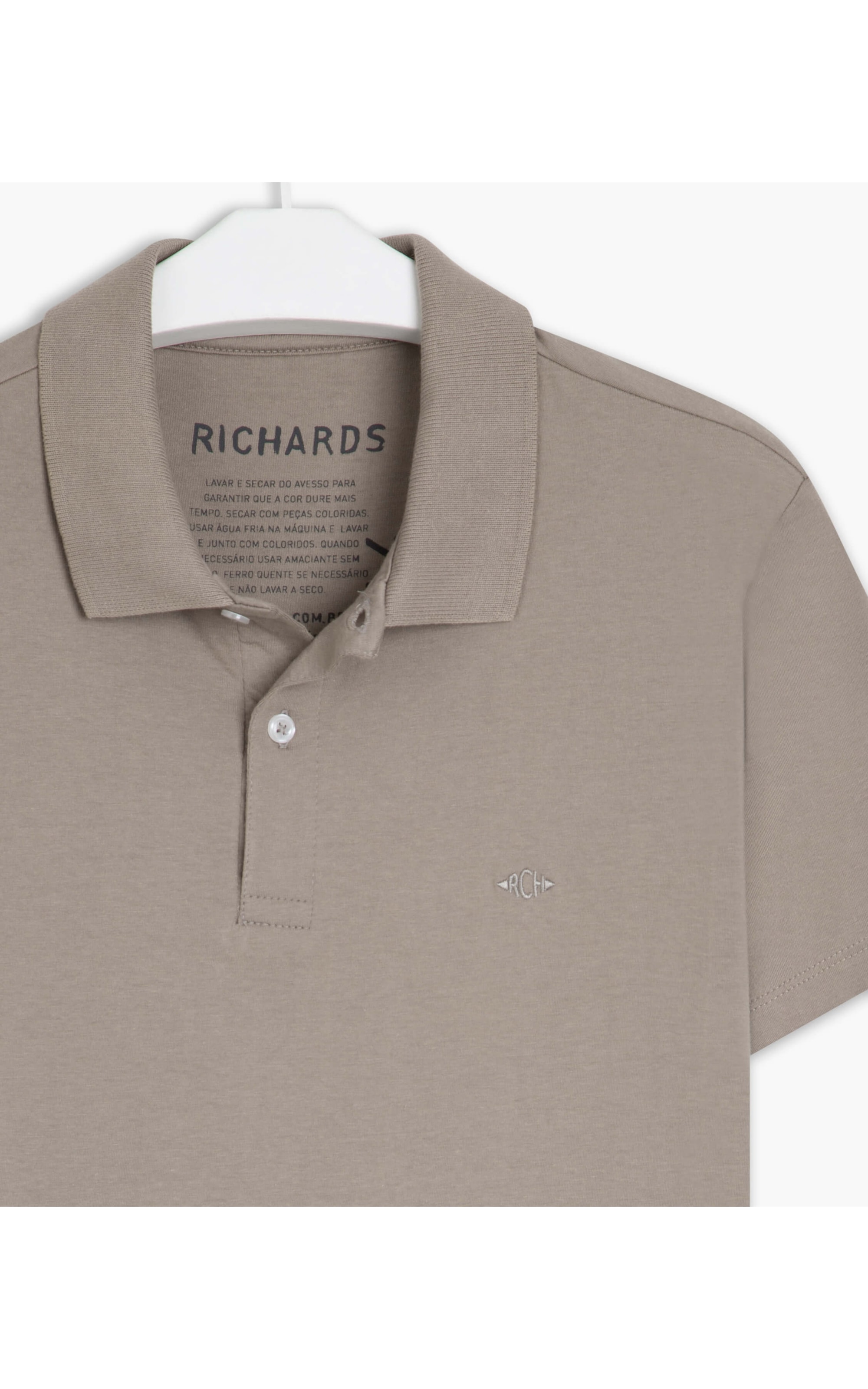 Polo Meia Malha Lisa Mc Silver Gray