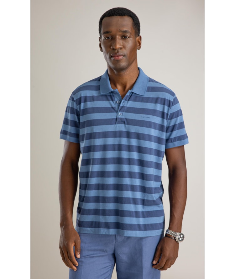 Polo Mm Listra Media Mc Bf Azul Medio