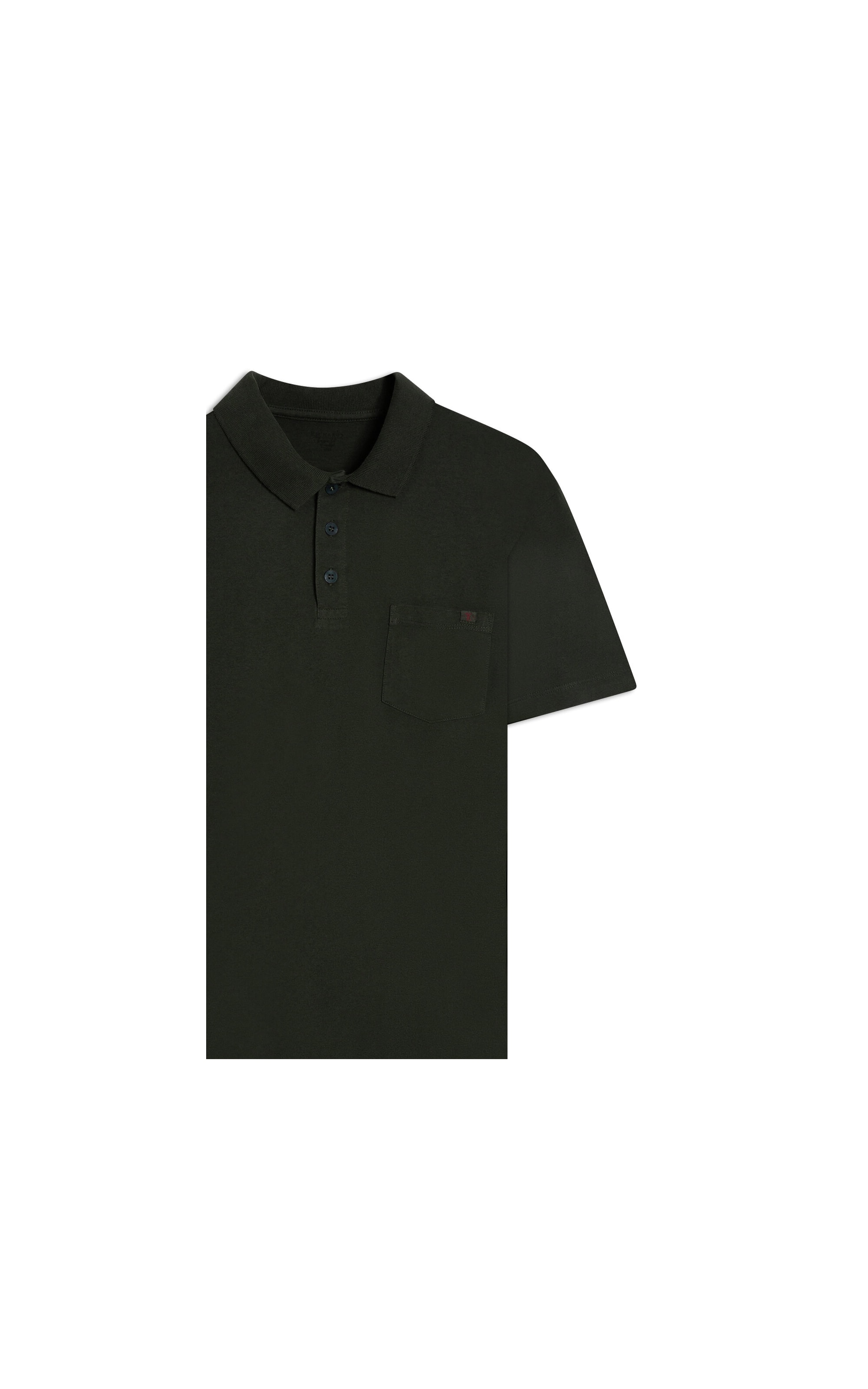Polo Mm Overdye Com Bolso Basic Fit Verde Militar Mescla