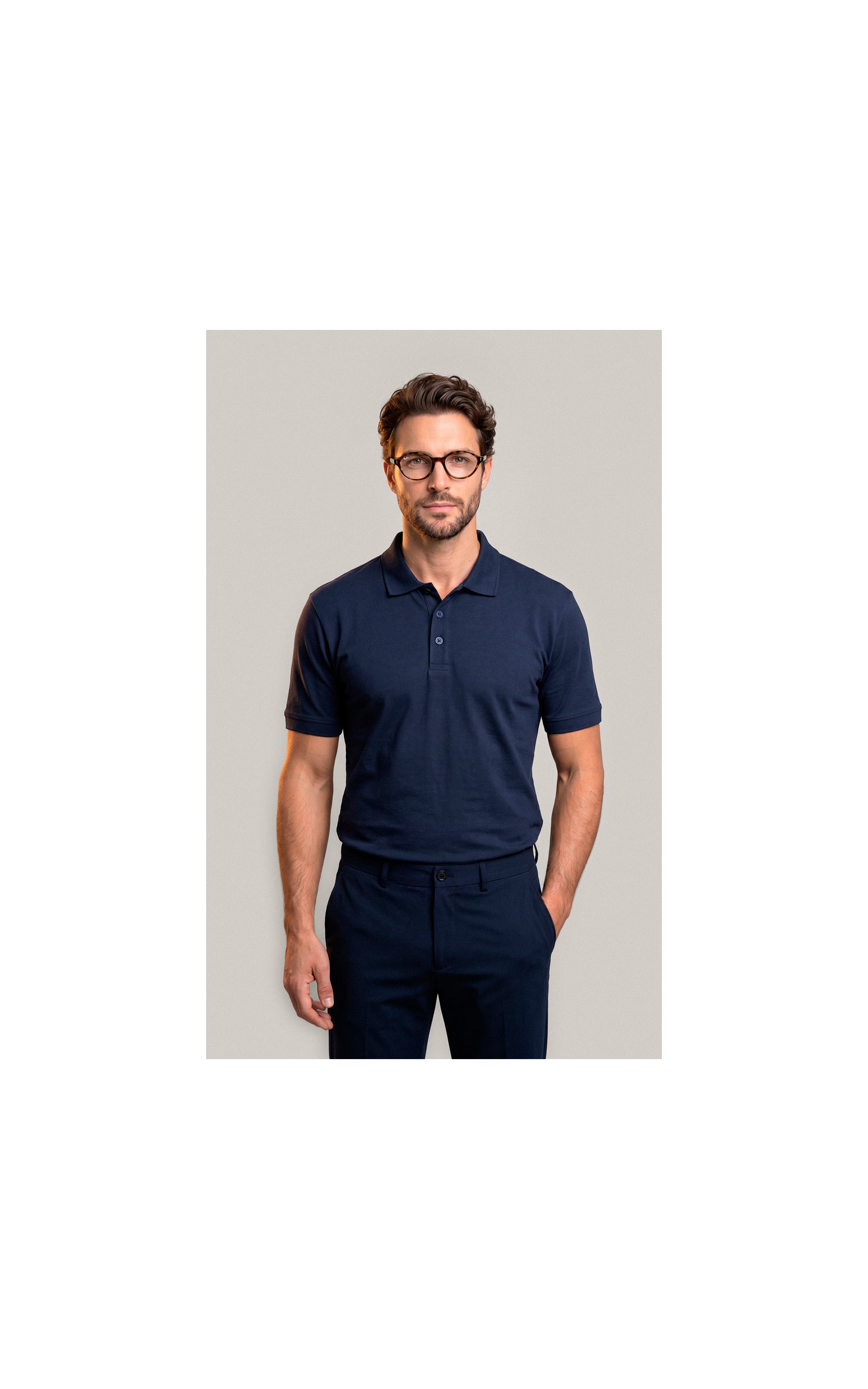 Polo Mm Pima Com Punho New Classic Dark Navy