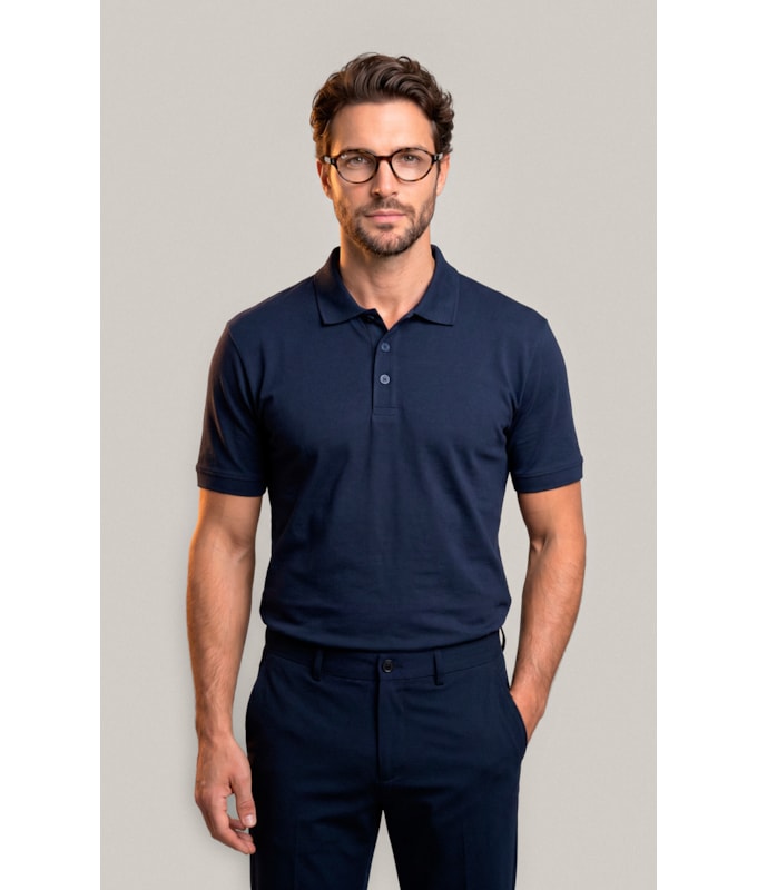 Polo Mm Pima Com Punho New Classic Dark Navy