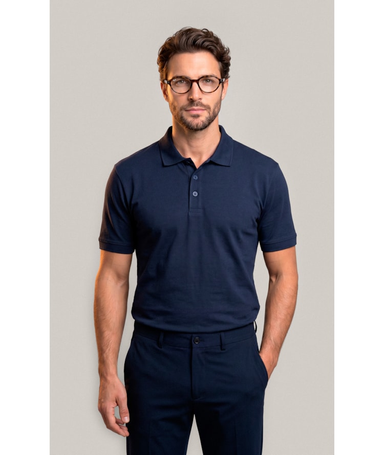 Polo Mm Pima Com Punho New Classic Dark Navy