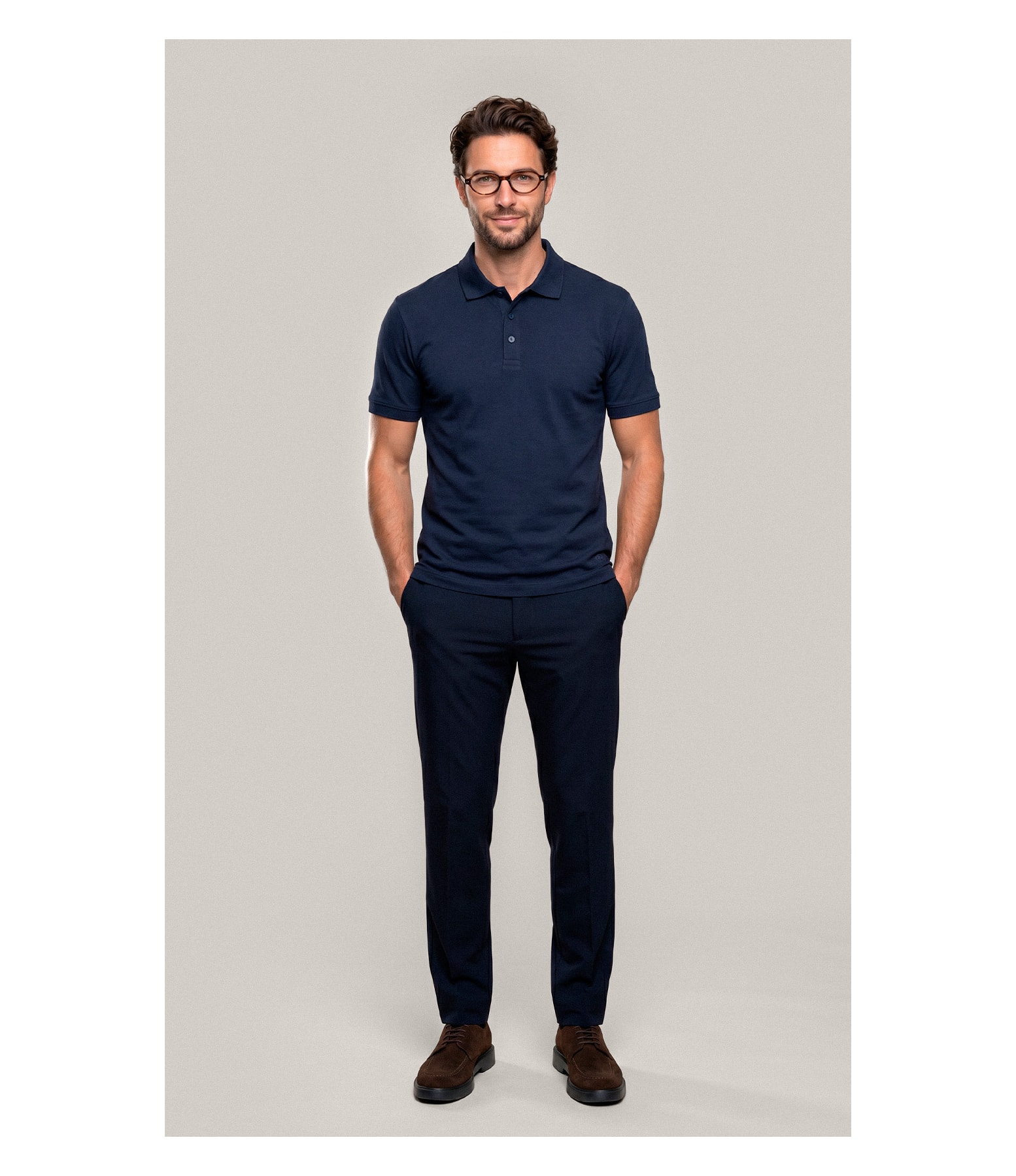 Polo Mm Pima Com Punho New Classic Dark Navy