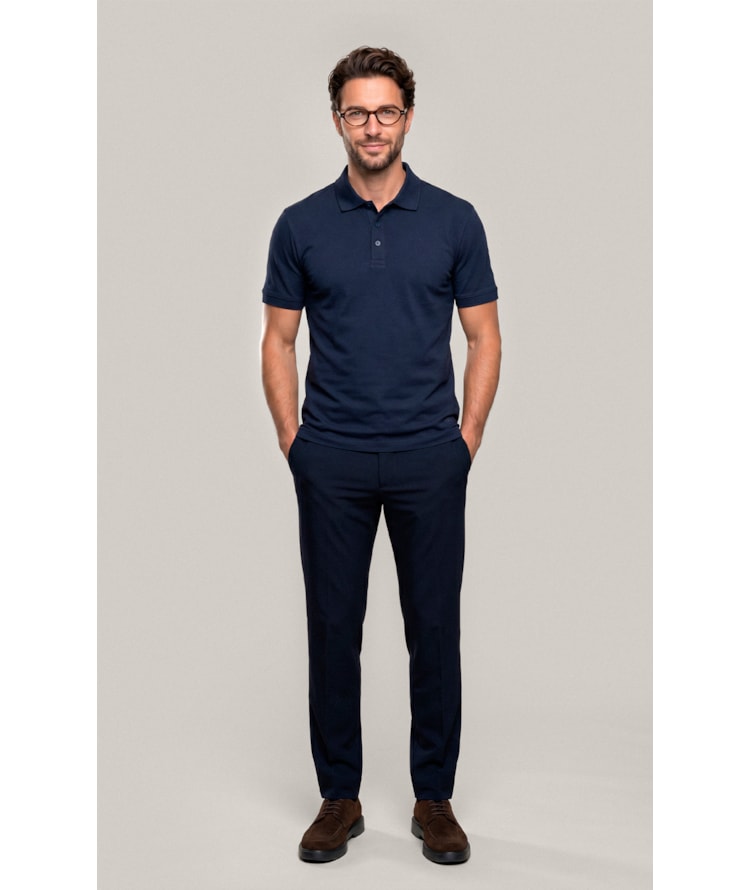 Polo Mm Pima Com Punho New Classic Dark Navy