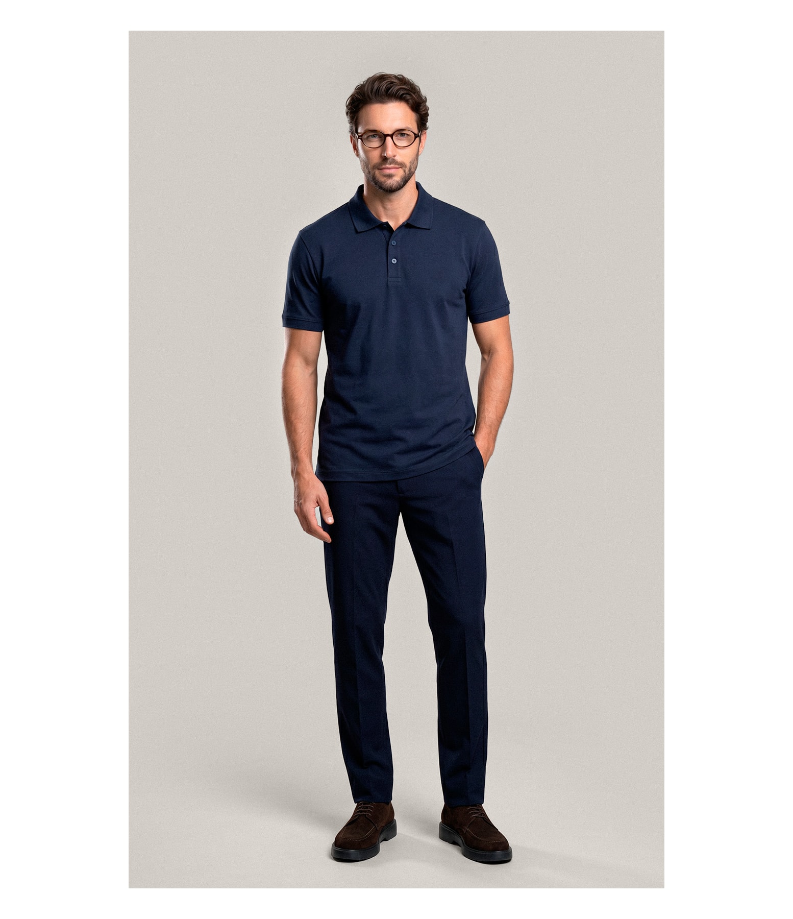 Polo Mm Pima Com Punho New Classic Dark Navy