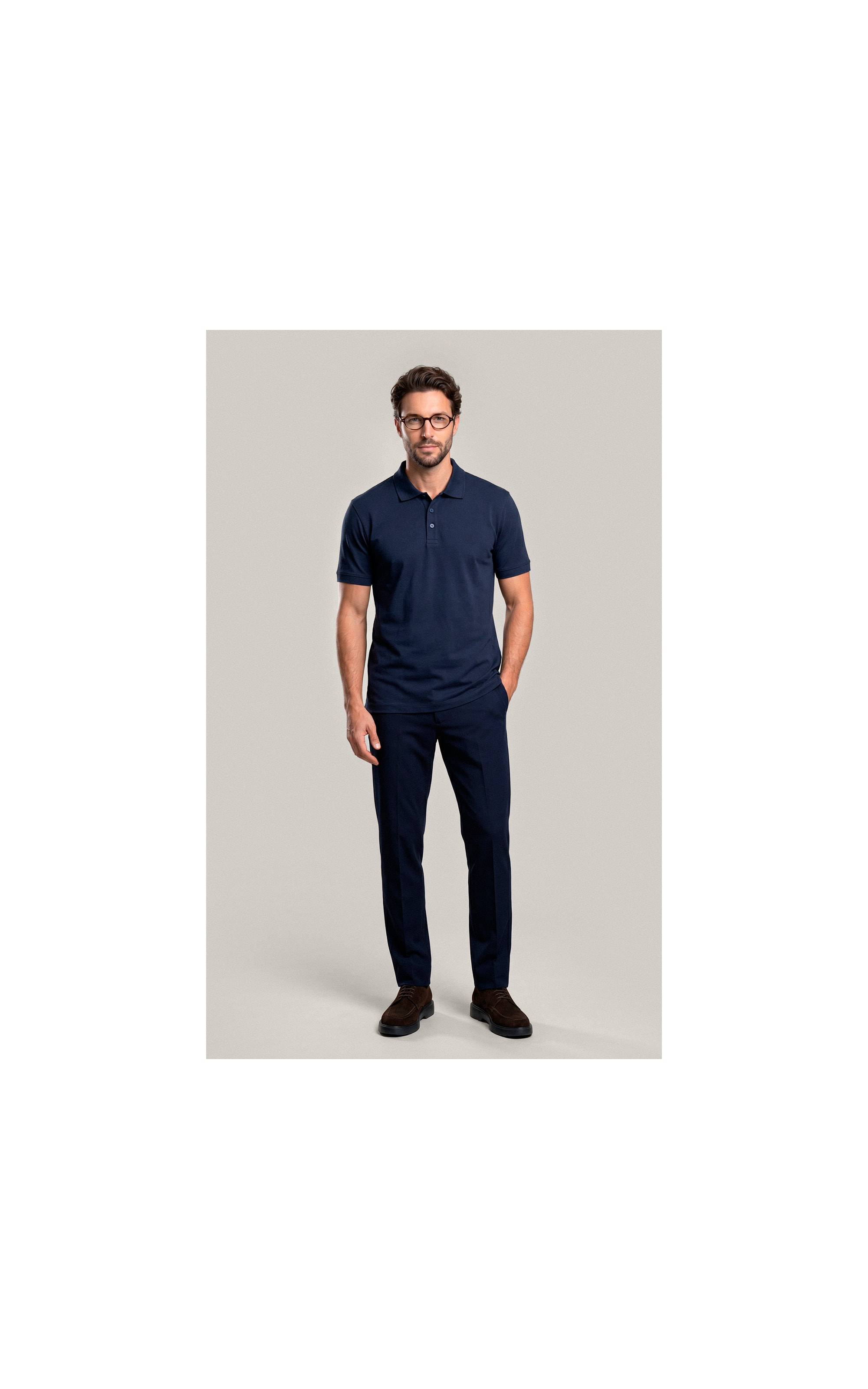 Polo Mm Pima Com Punho New Classic Dark Navy