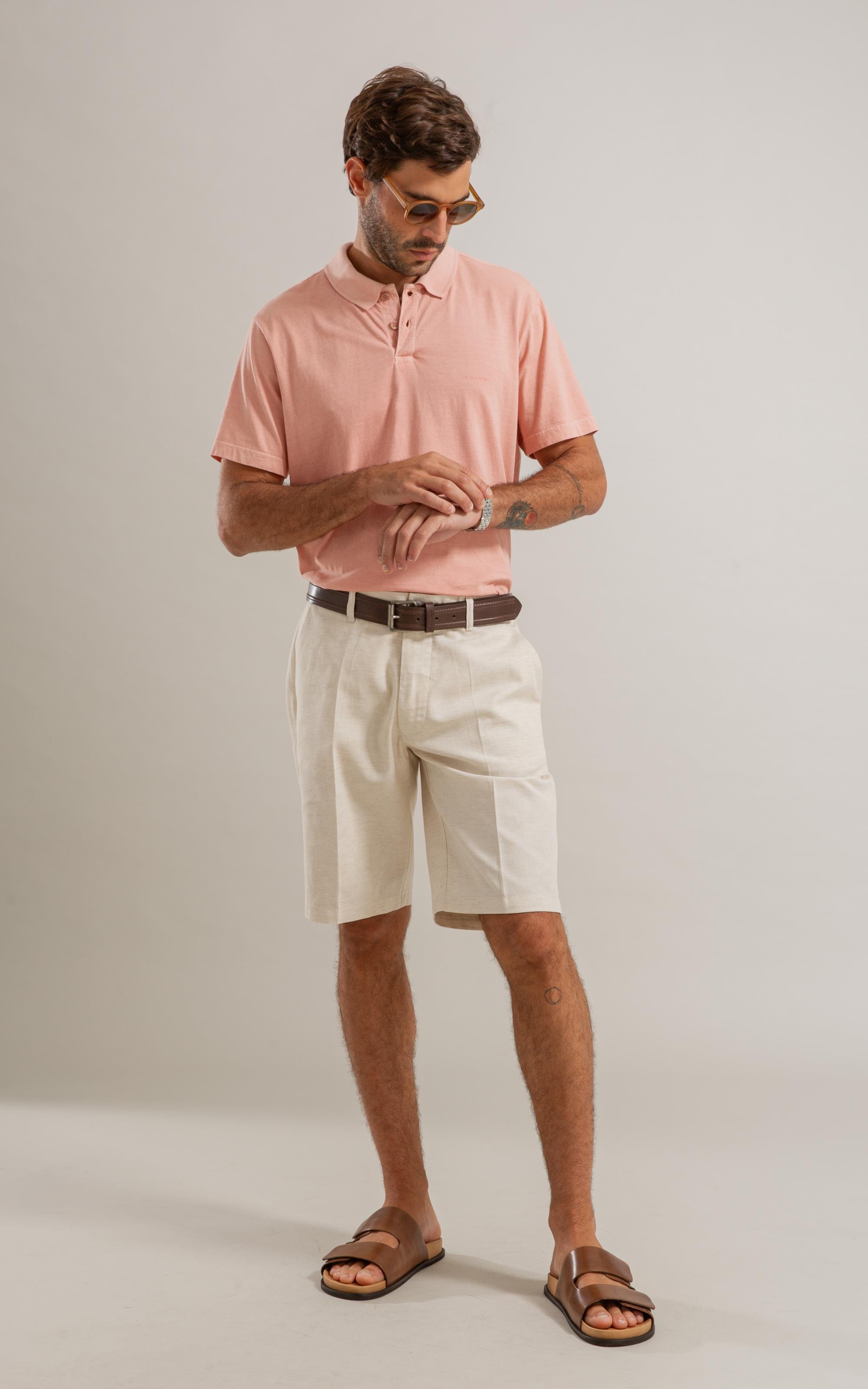 Polo Mm Washed Bf Salmao