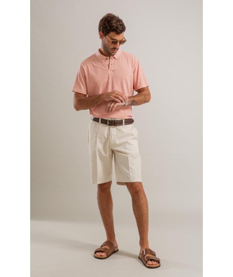 Polo Mm Washed Bf Salmao