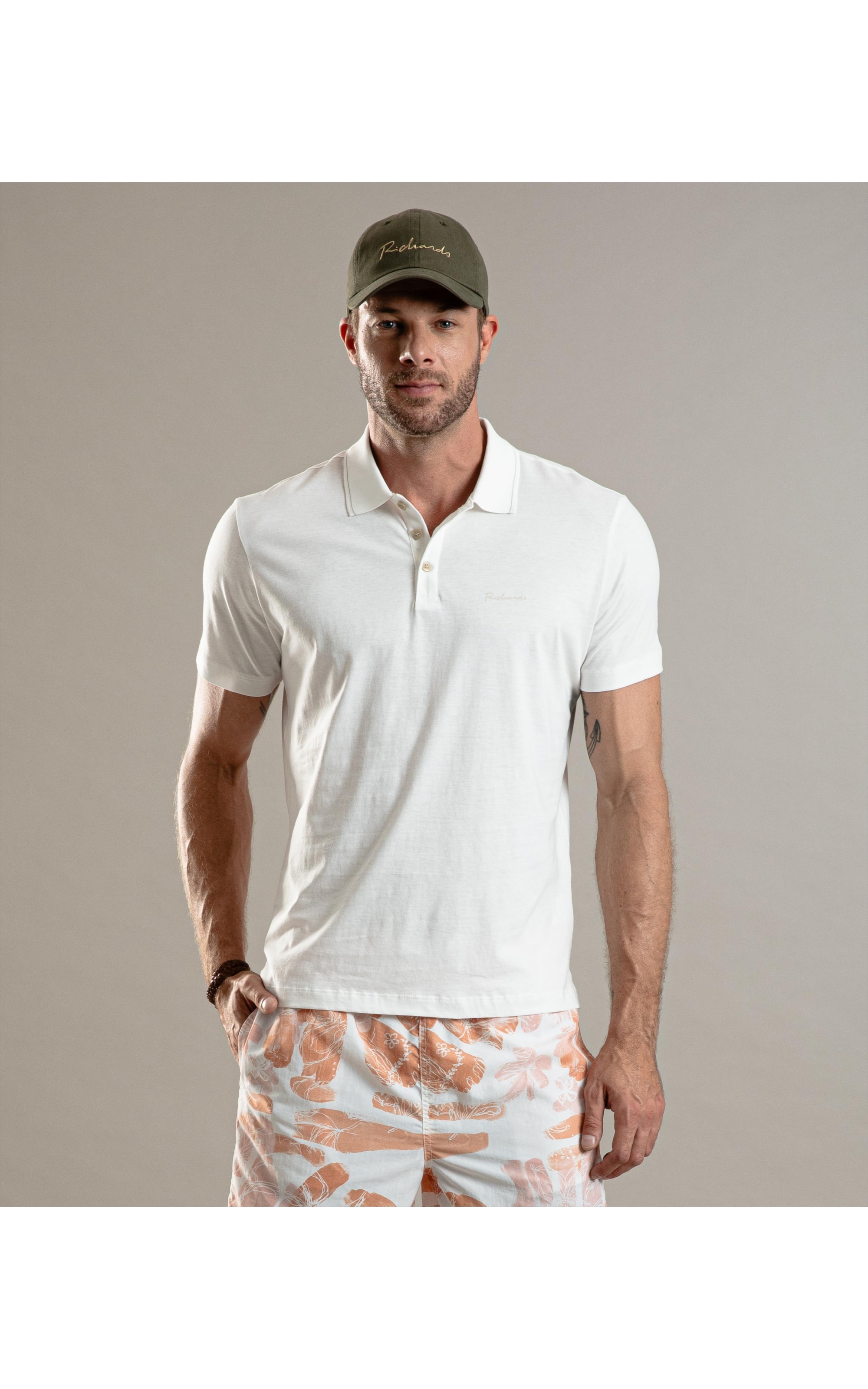 Polo Pima Com Friso Branco