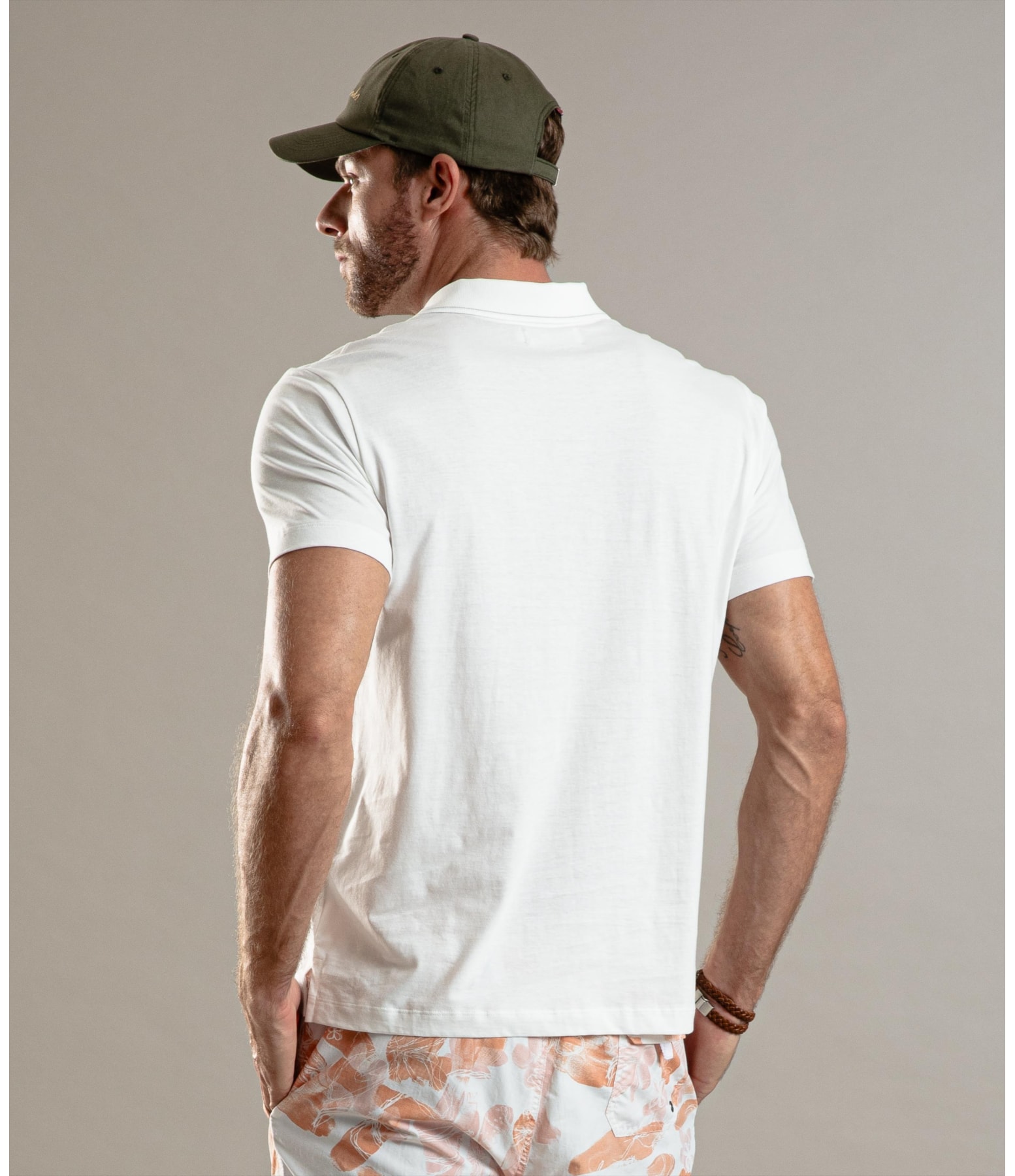 Polo Pima Com Friso Branco