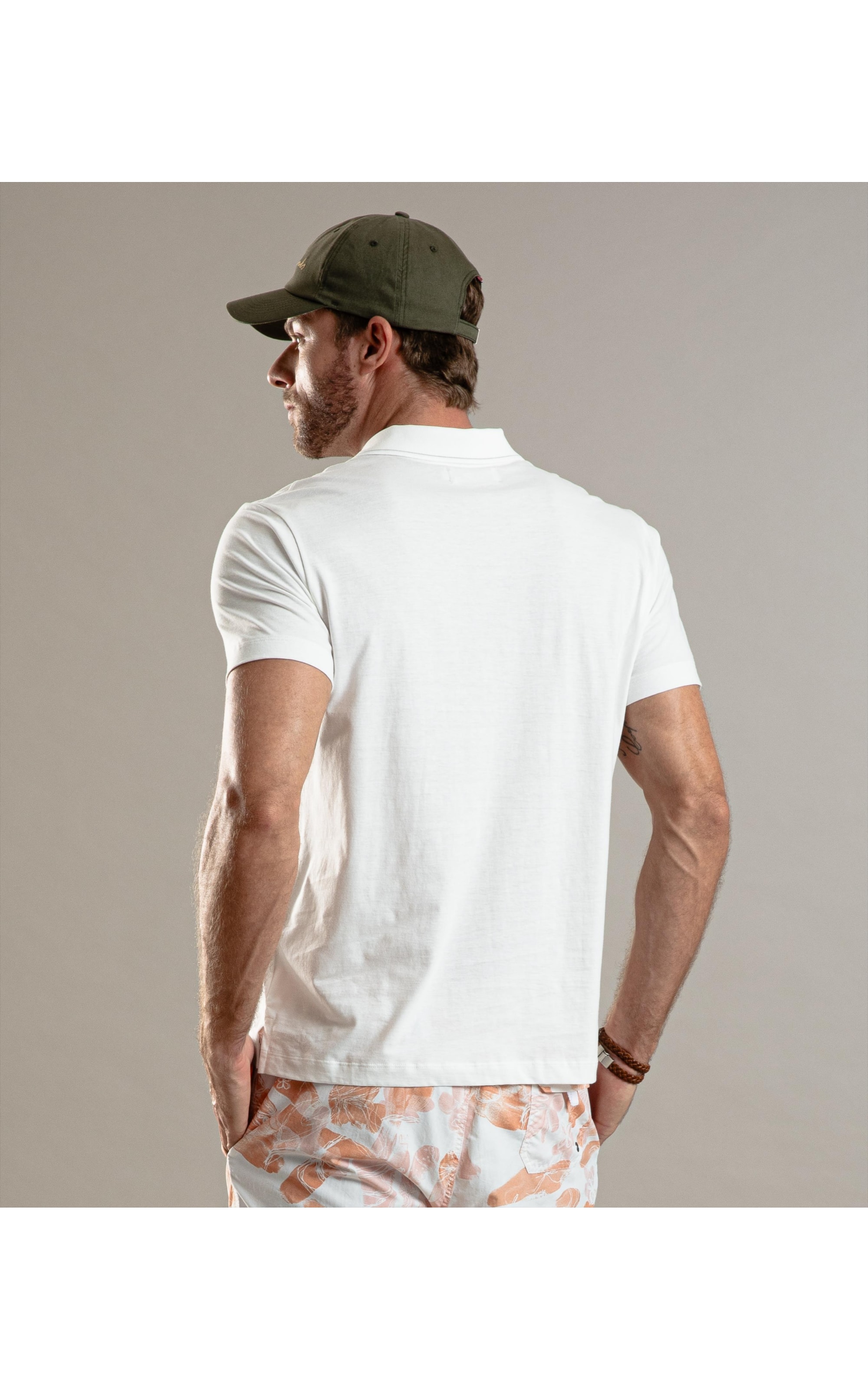 Polo Pima Com Friso Branco