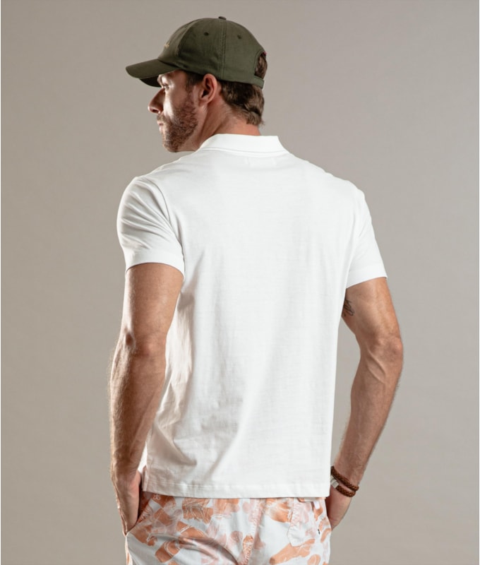 Polo Pima Com Friso Branco