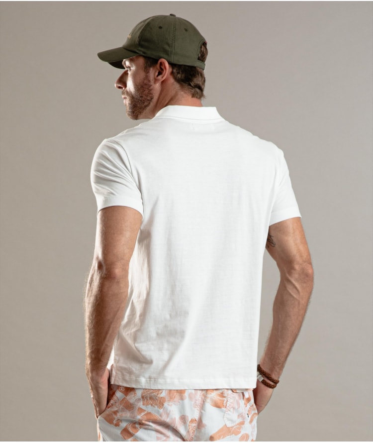 Polo Pima Com Friso Branco