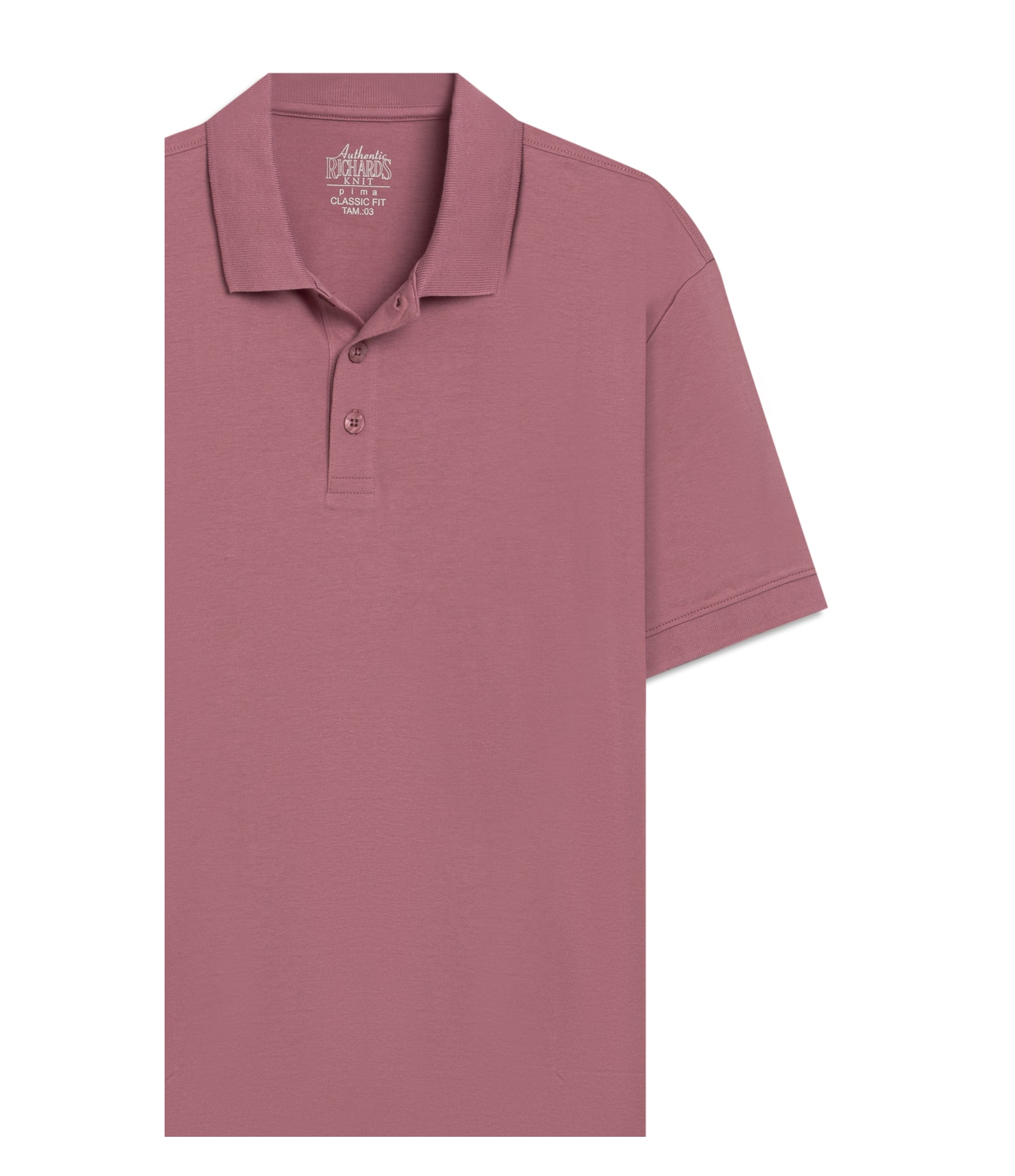 Polo Pima Com Punho New Classic Mauve