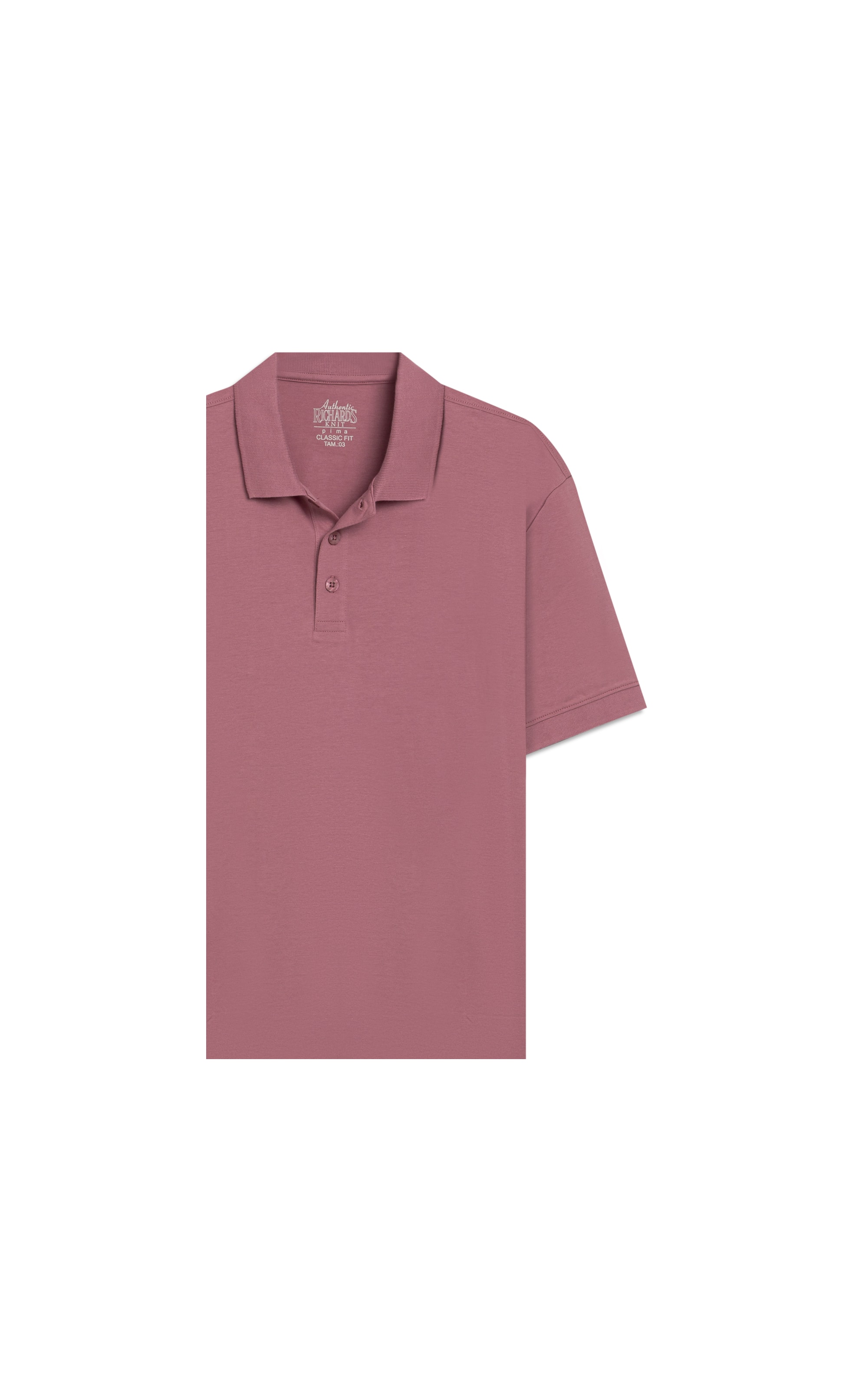 Polo Pima Com Punho New Classic Mauve
