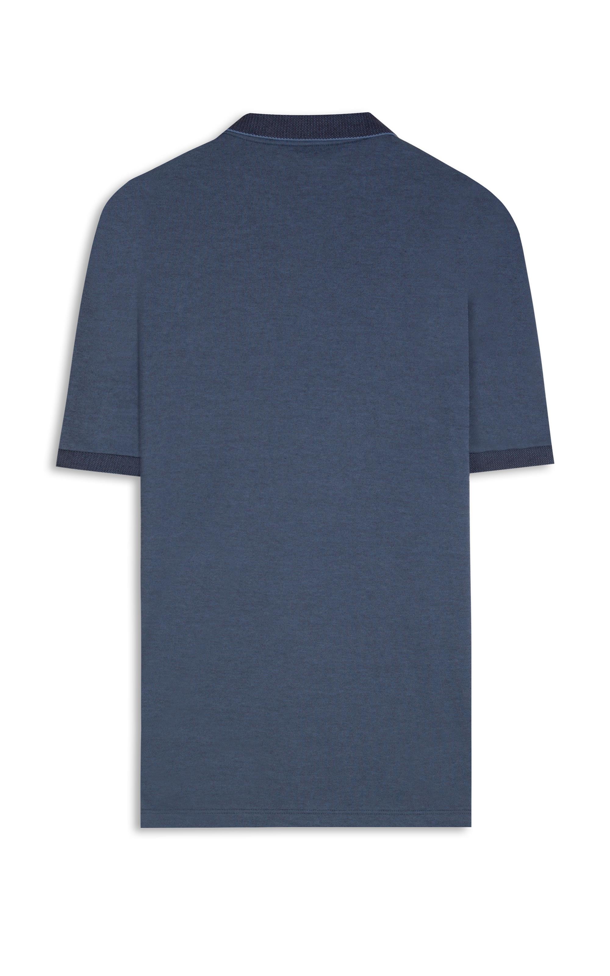 Polo Pima Interlock Mc Bf Azul Pervante