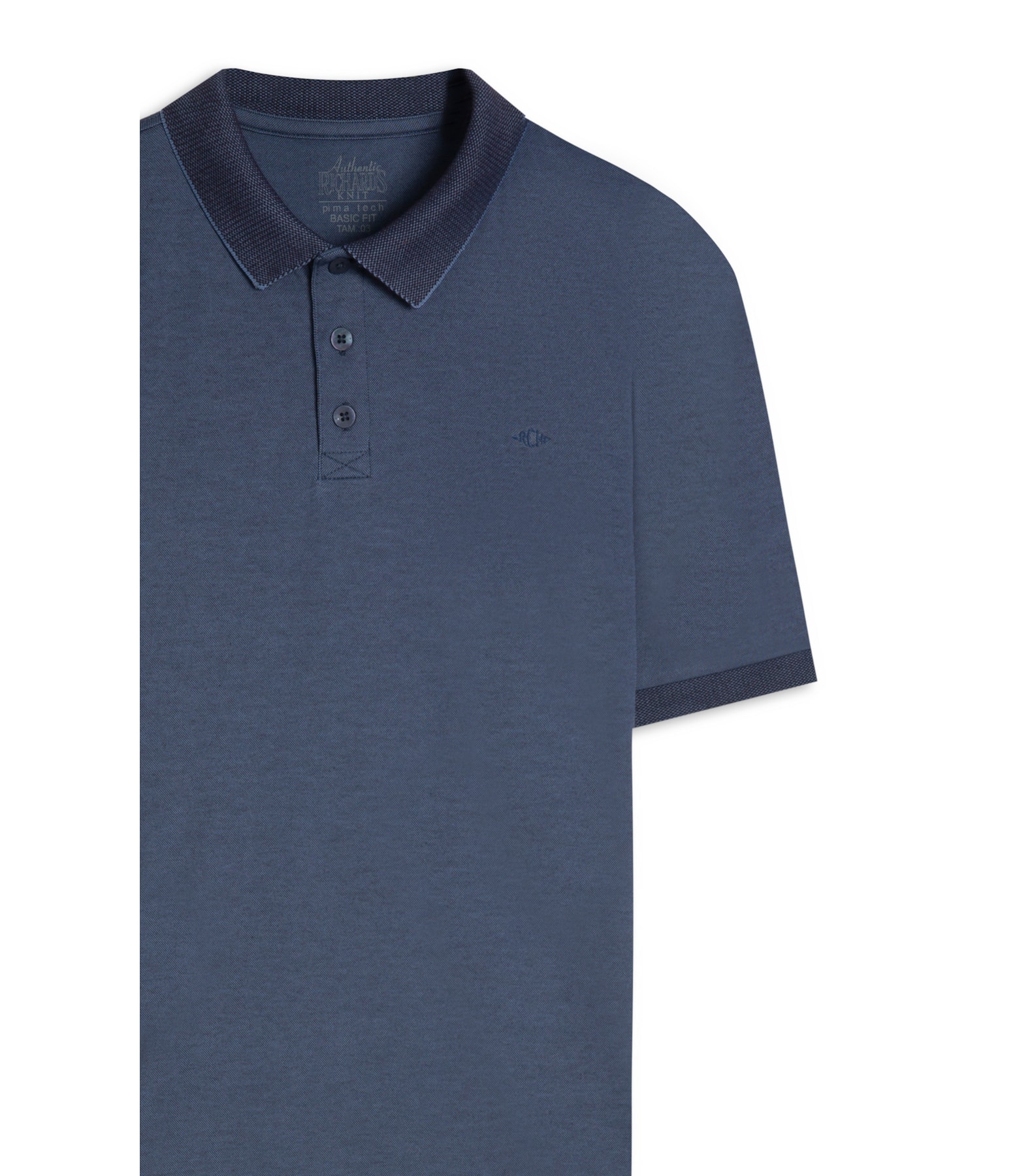 Polo Pima Interlock Mc Bf Azul Pervante