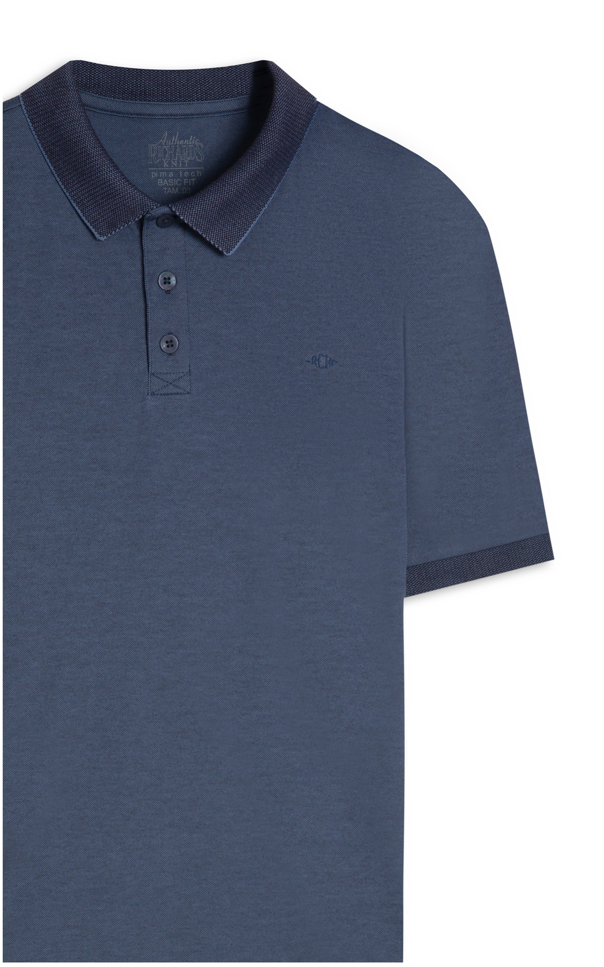 Polo Pima Interlock Mc Bf Azul Pervante