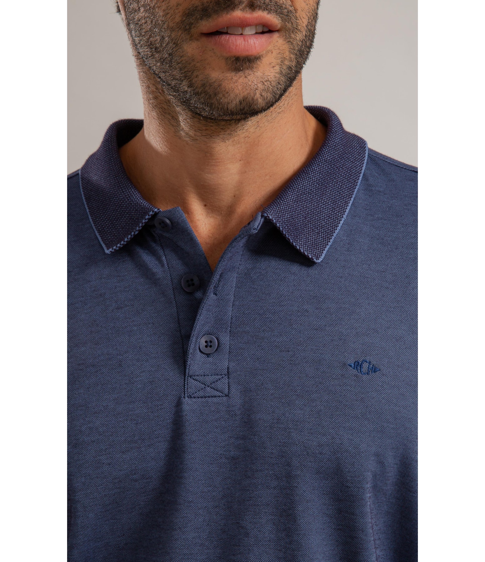 Polo Pima Interlock Mc Bf Azul Pervante