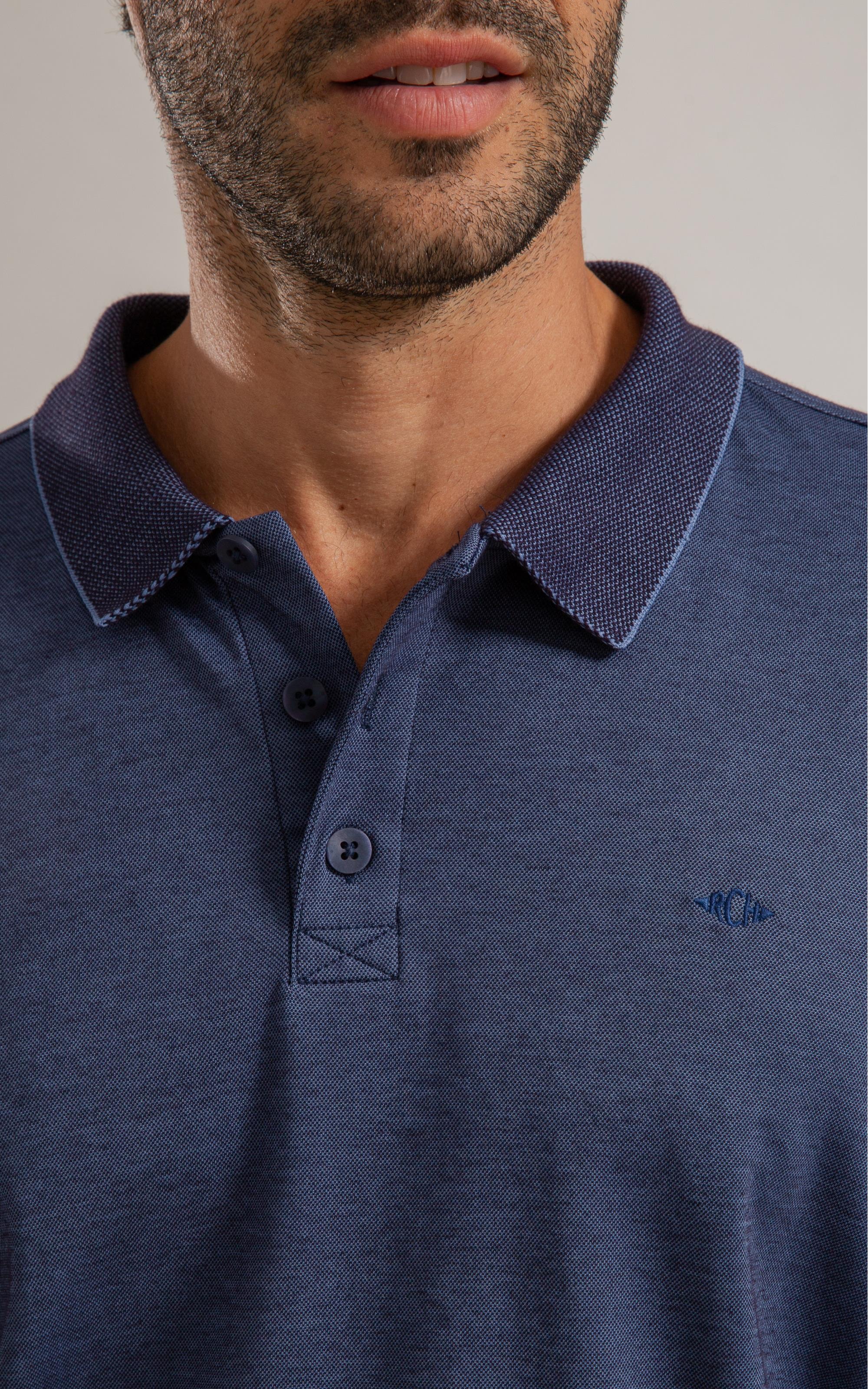 Polo Pima Interlock Mc Bf Azul Pervante