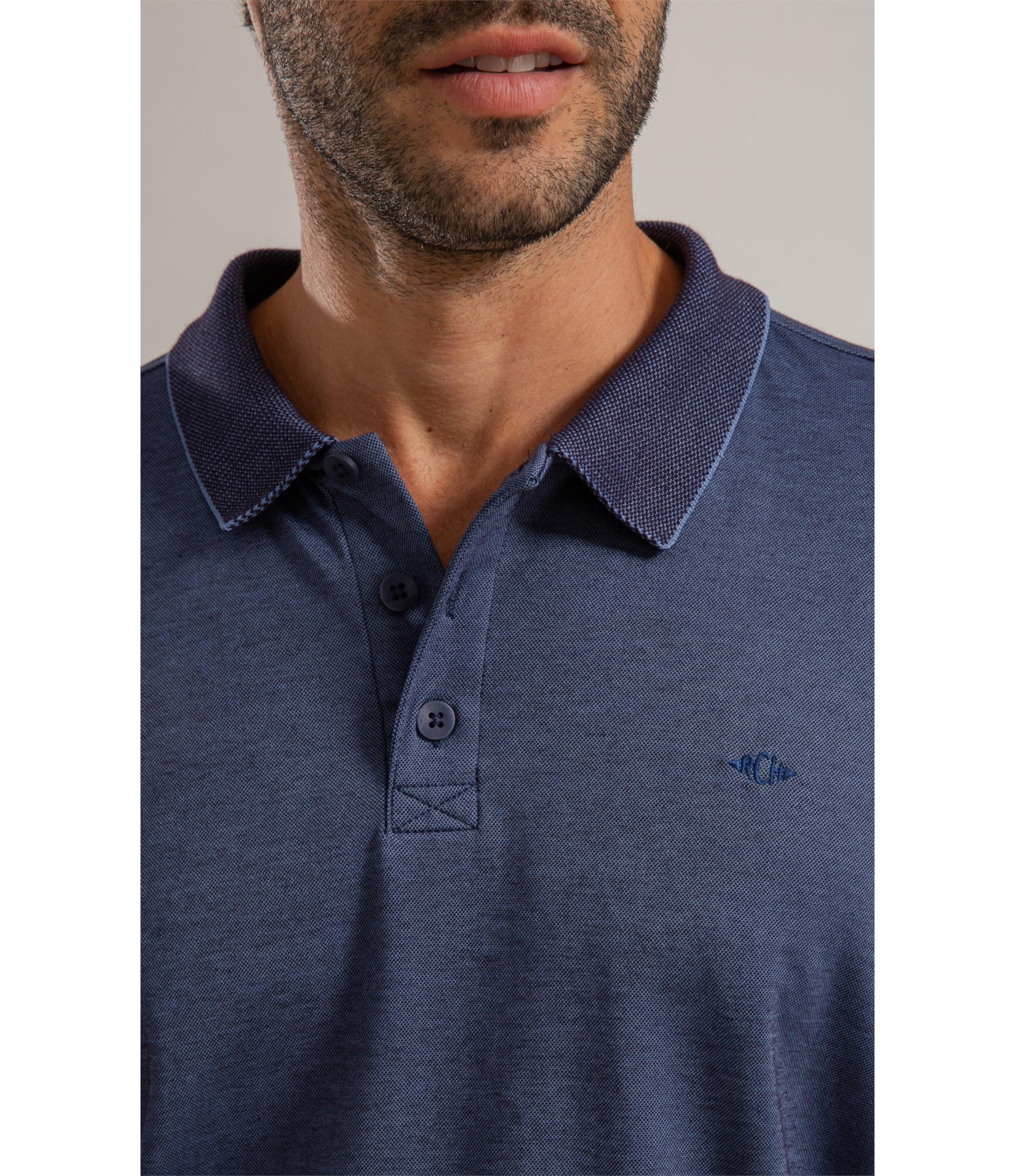 Polo Pima Interlock Mc Bf Azul Pervante
