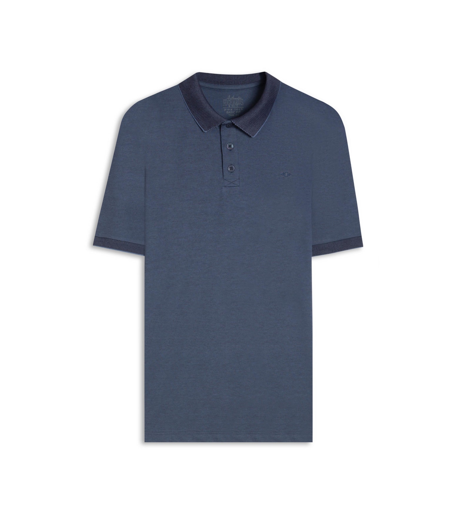 Polo Pima Interlock Mc Bf Azul Pervante