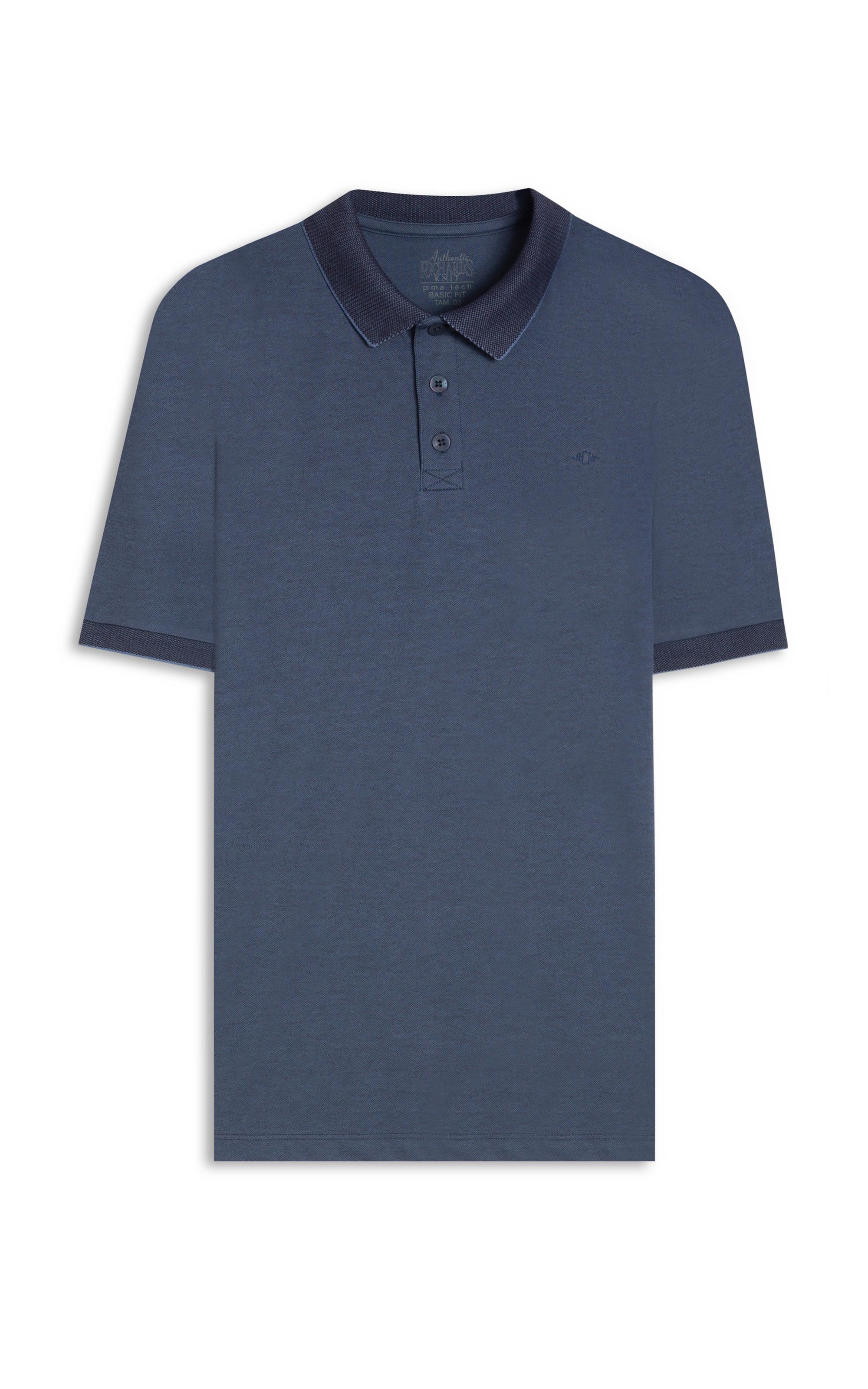 Polo Pima Interlock Mc Bf Azul Pervante