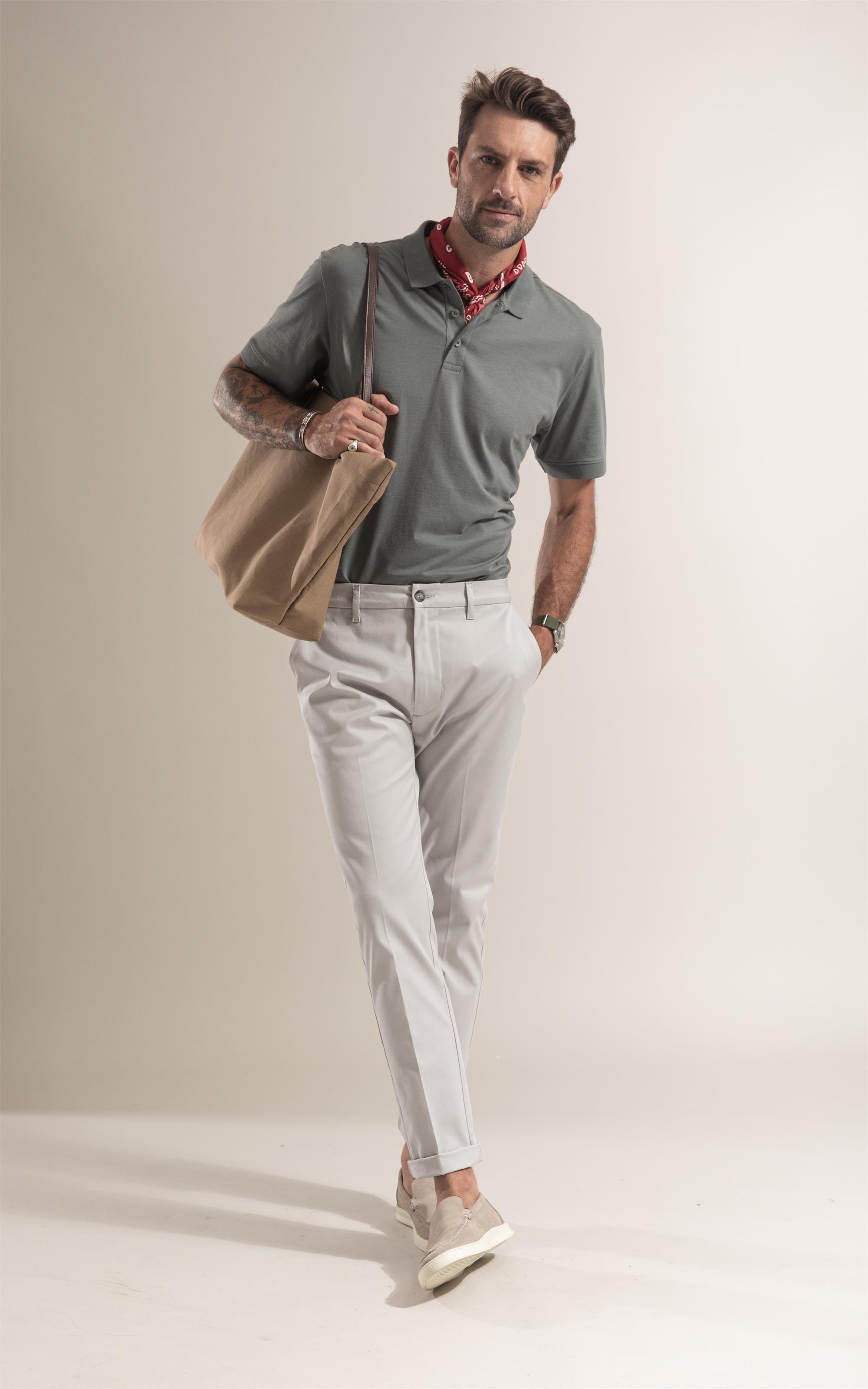 Polo  Pima  Punho New Classic Verde Army