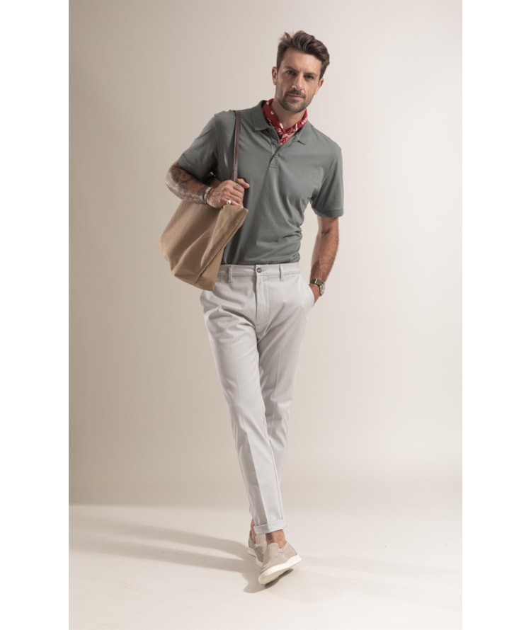 Polo  Pima  Punho New Classic Verde Army