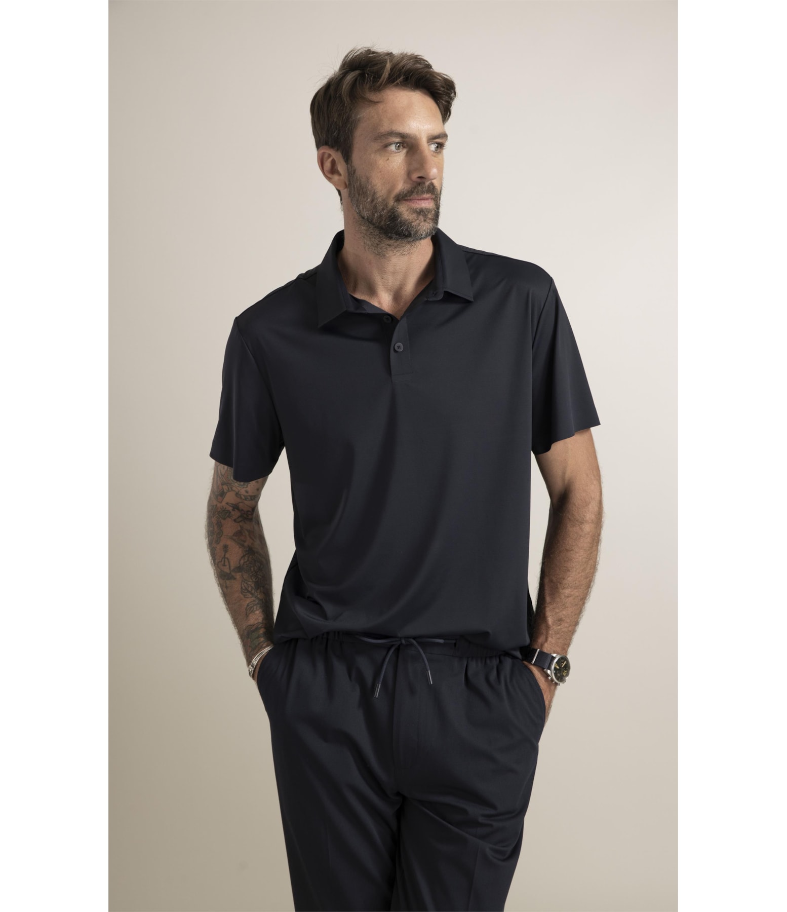Polo  Piquet Active Basic Fit Dark Navy