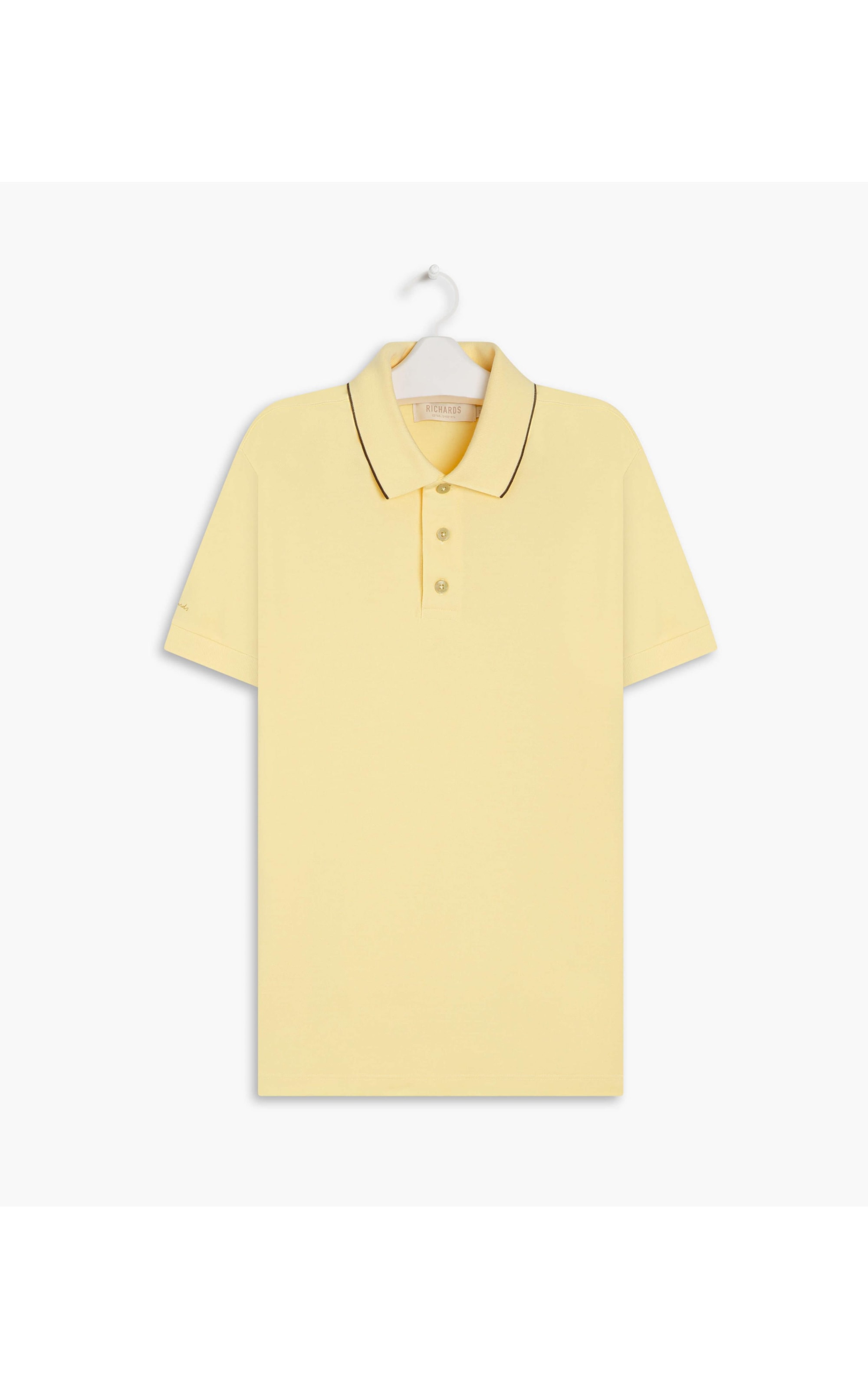 Polo Piquet Assinatura Manga Amarelo