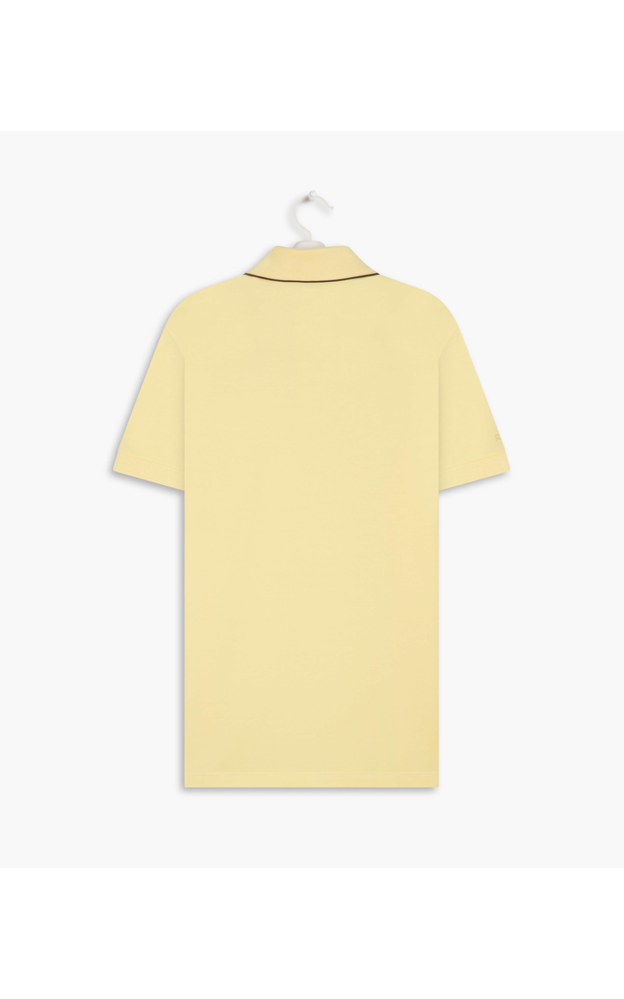 Polo Piquet Assinatura Manga Amarelo