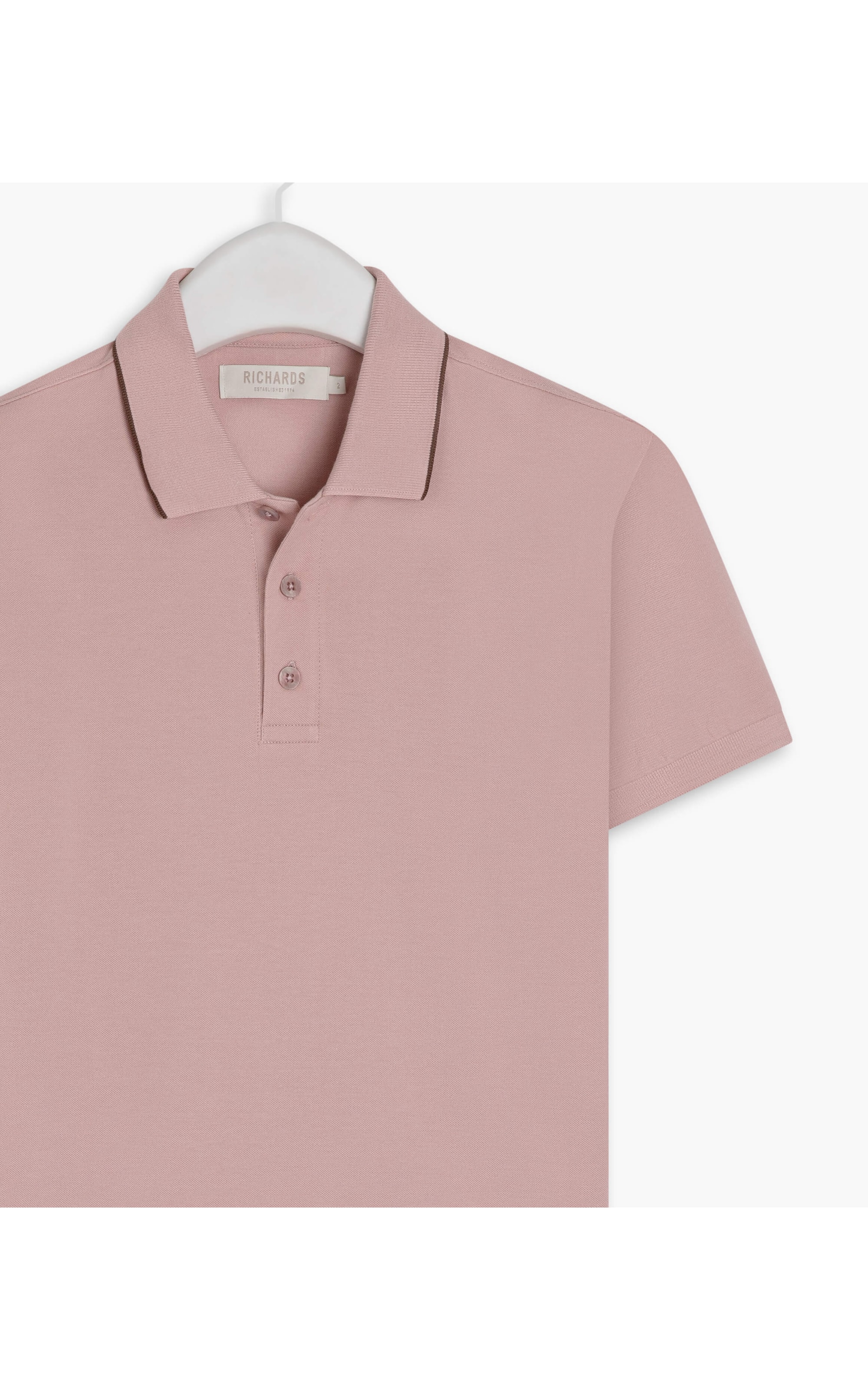Polo Piquet Assinatura Manga Blush